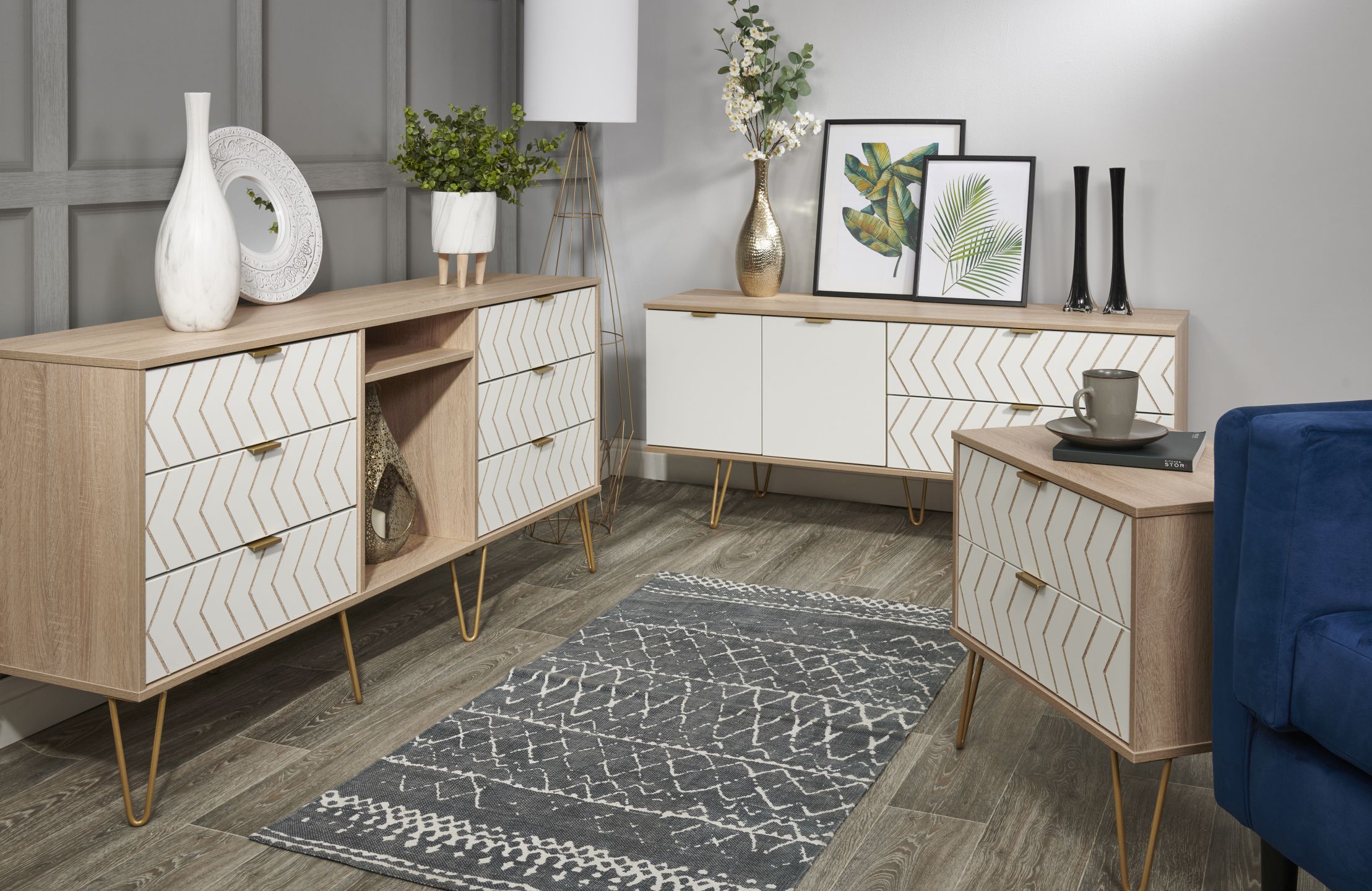 Jigsaw White 2 door 2 drawer Sideboard (H)645mm (W)1440mm