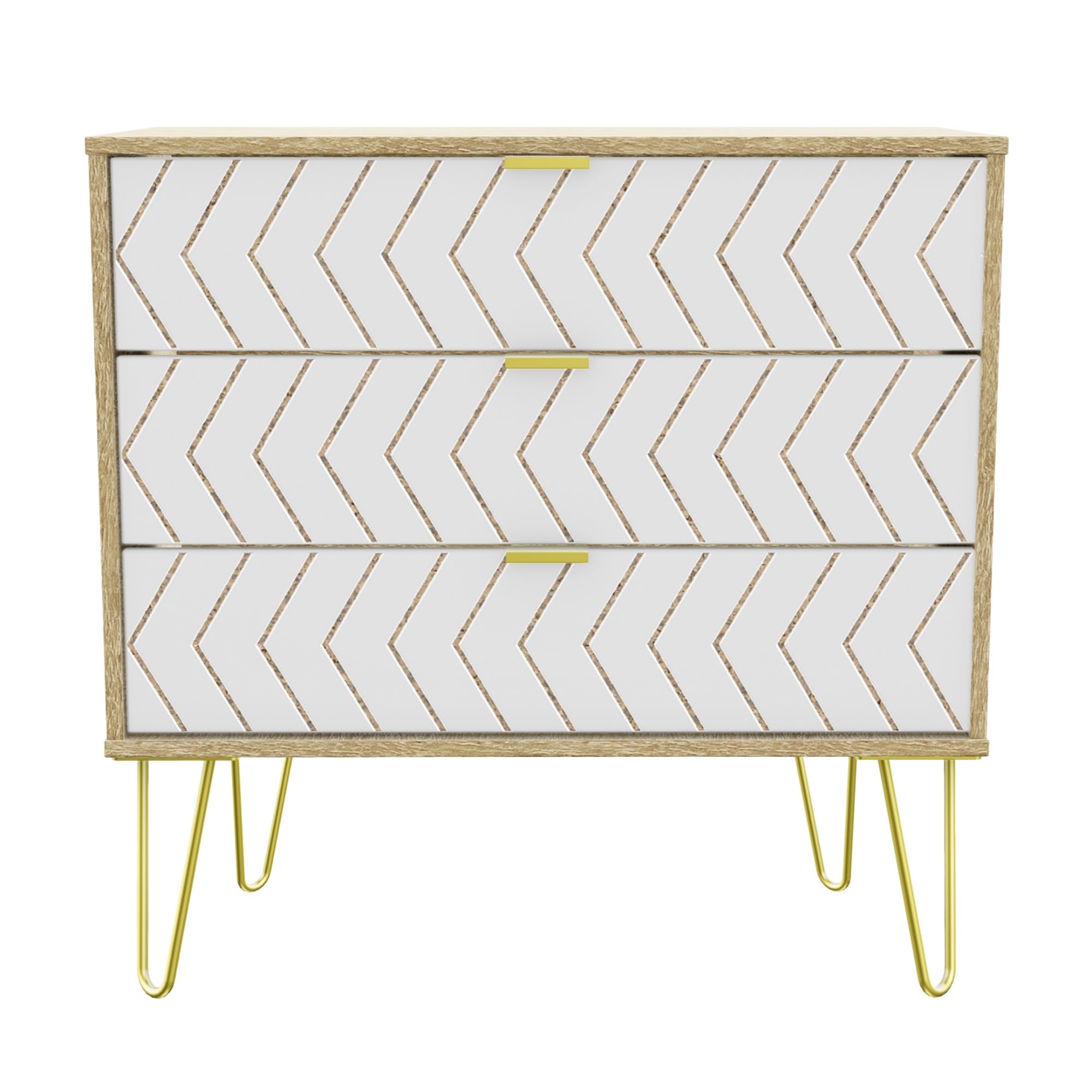 Jigsaw White 3 Drawer Chest of drawers (H)740mm (W)765mm (D)395mm