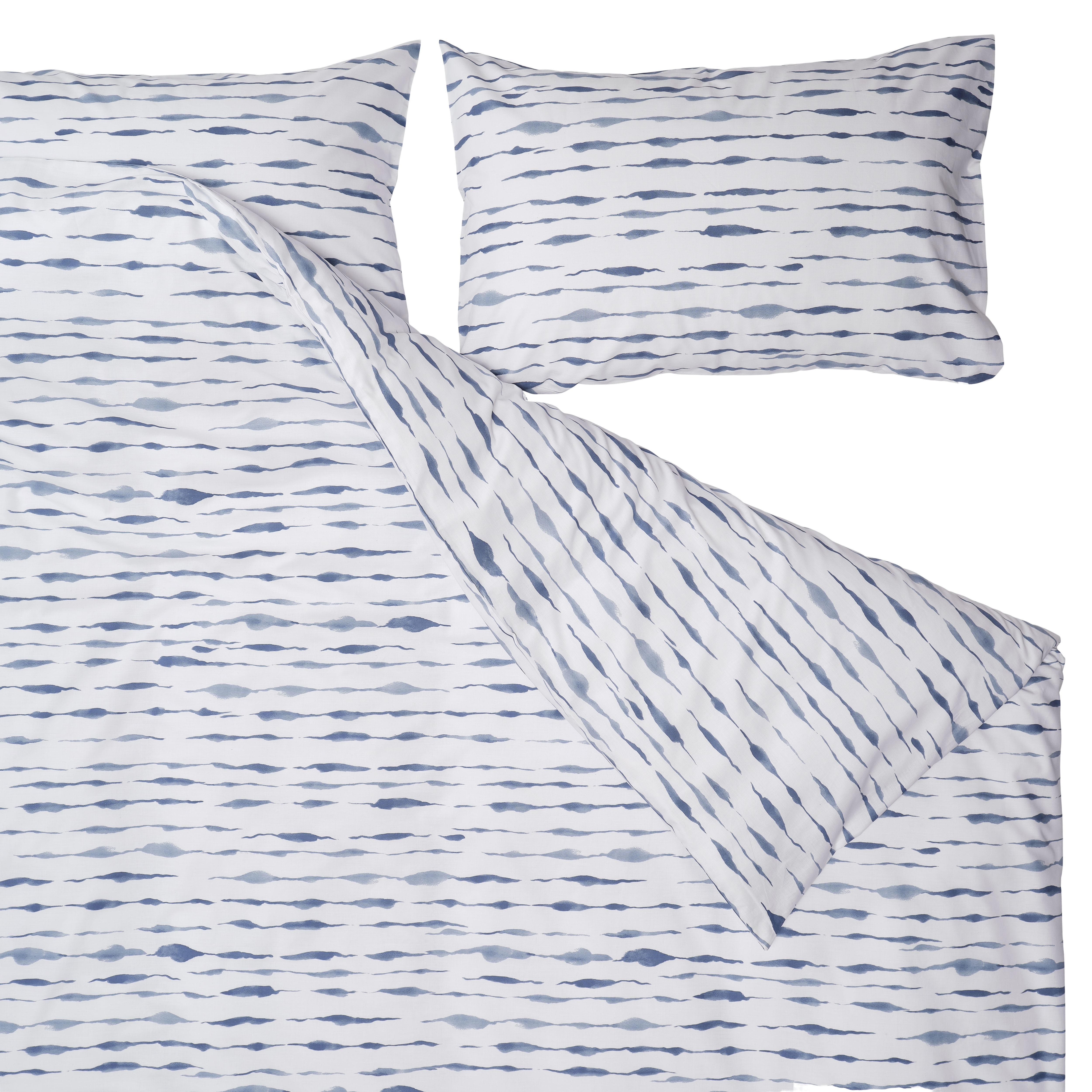 Joanne Striped Blue & white King Duvet cover & pillow case set