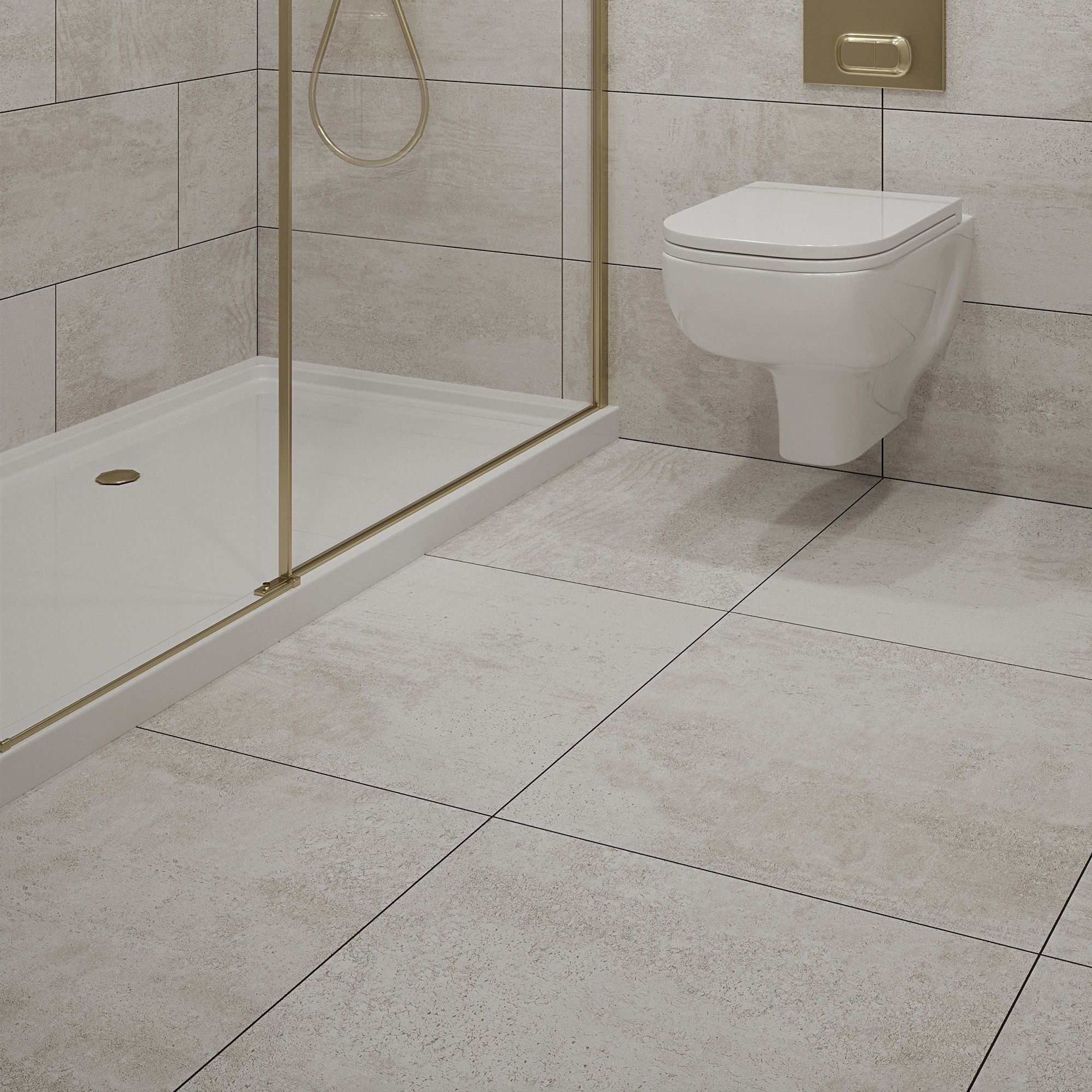 Johnson Tiles Ashlar Crafted Grey Matt Stone effect Textured Porcelain Indoor Wall & floor Tile Sample