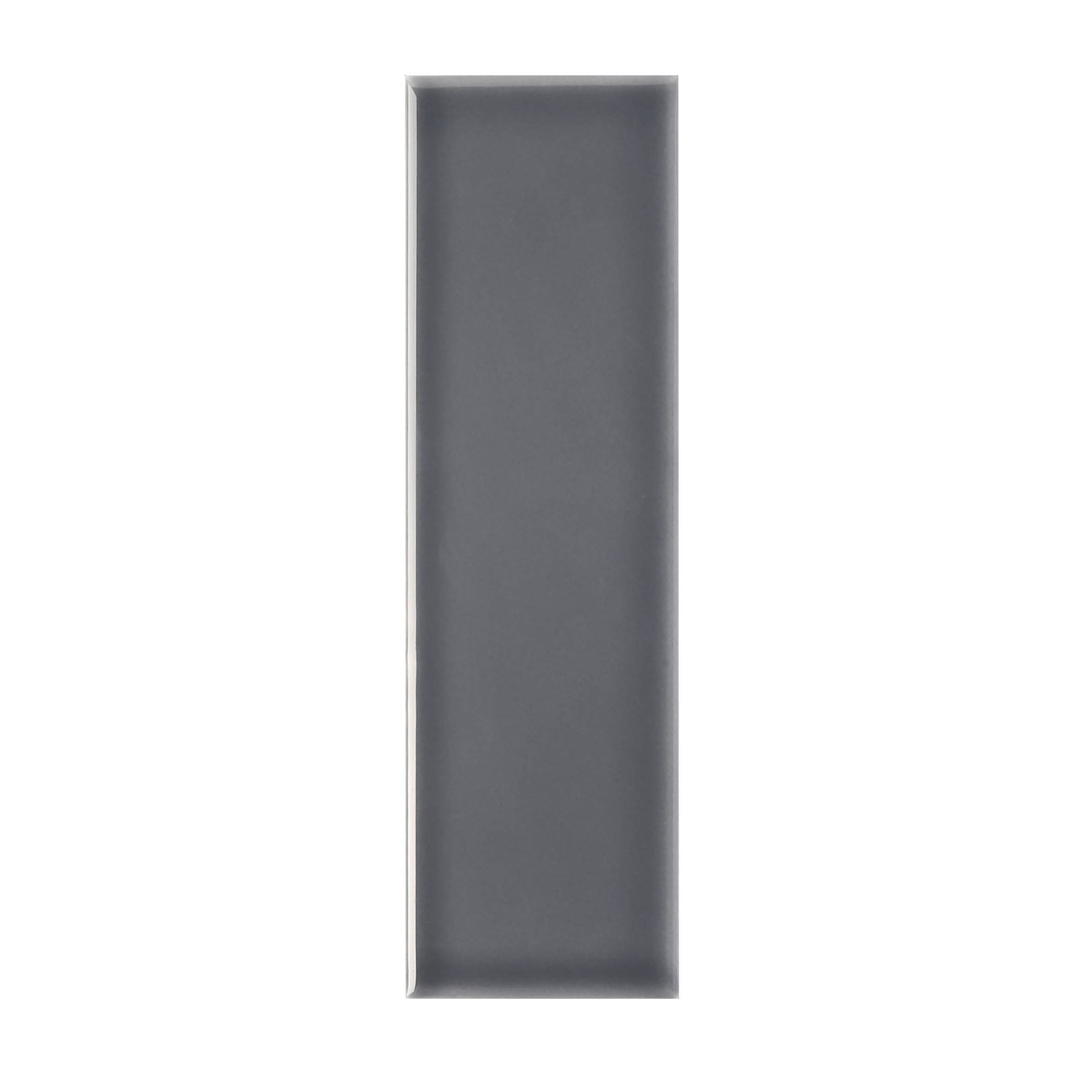 Johnson Tiles Mayfair Dark grey Gloss Plain Ceramic Indoor Wall Tile, Pack of 54, (L)245mm (W)75mm