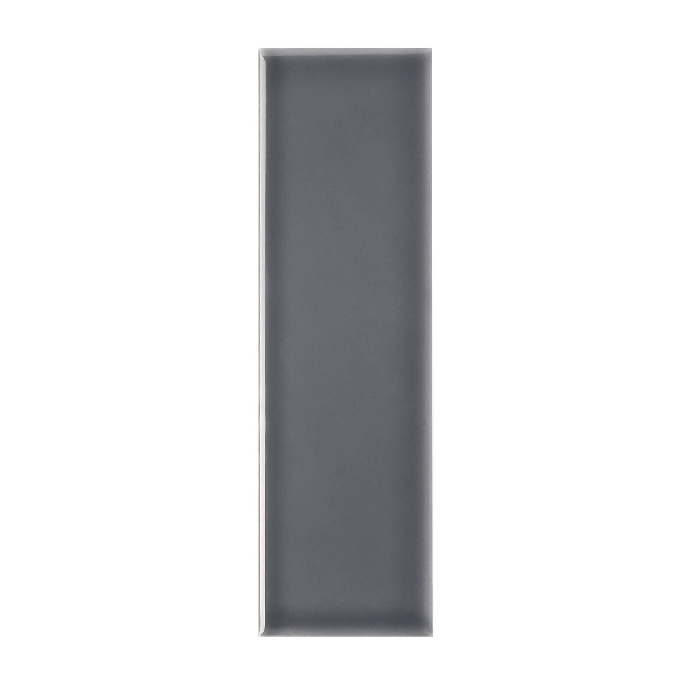 Johnson Tiles Mayfair Dark grey Gloss Plain Ceramic Indoor Wall Tile, Pack of 54, (L)245mm (W)75mm