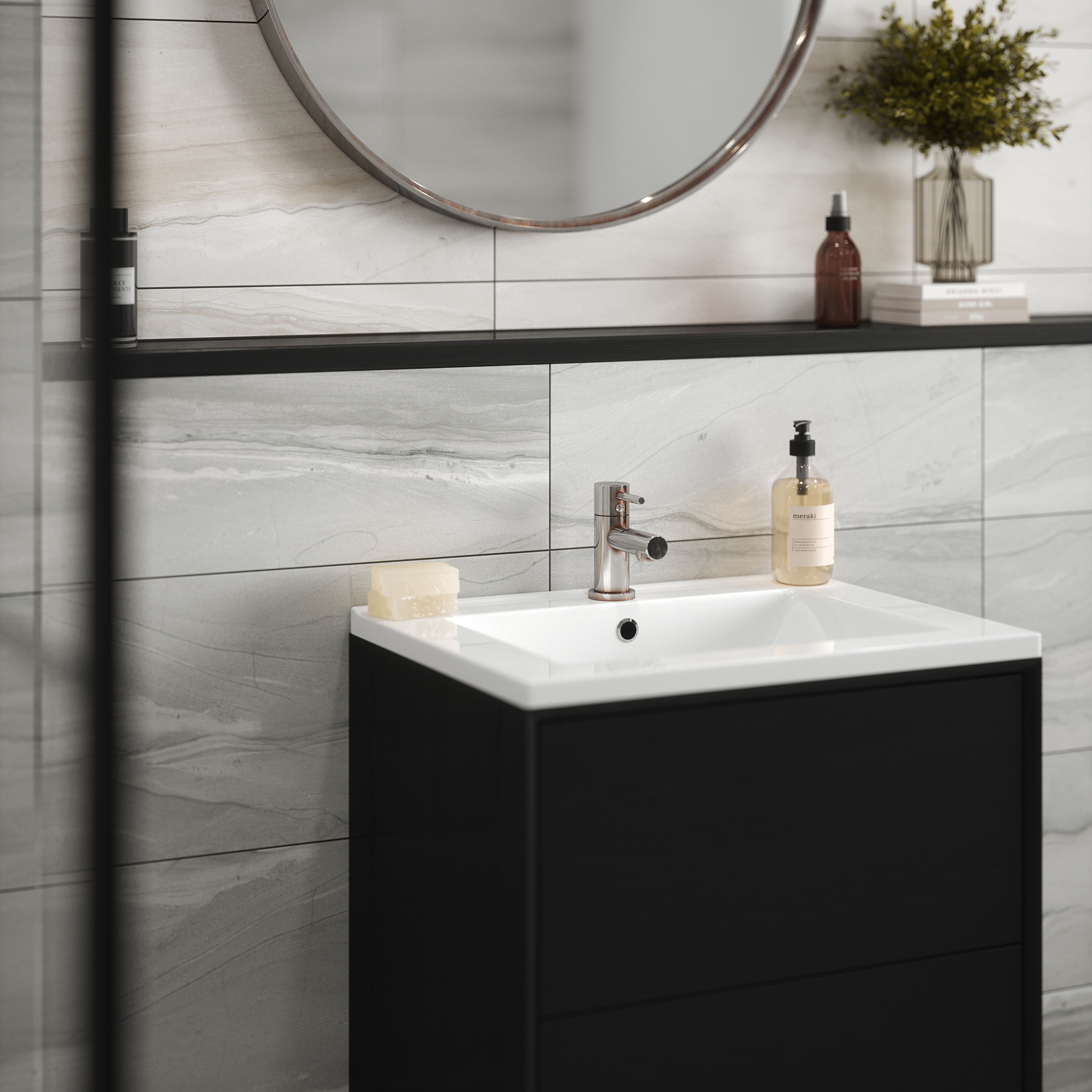 Johnson Tiles Sabana Slate Matt Stone effect Textured Ceramic Indoor Wall Tile Sample