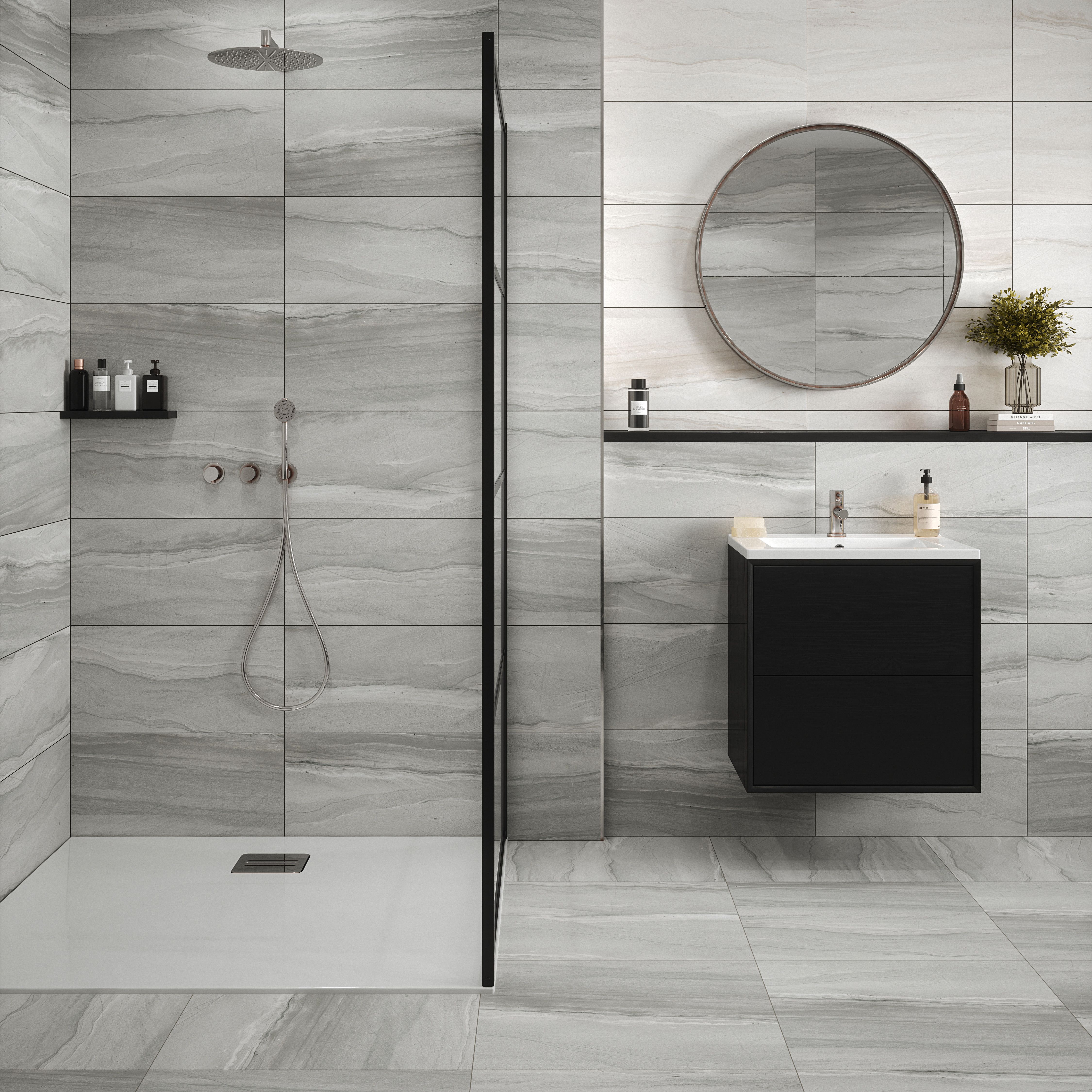 Johnson Tiles Sabana Slate Matt Stone effect Textured Ceramic Indoor Wall Tile Sample
