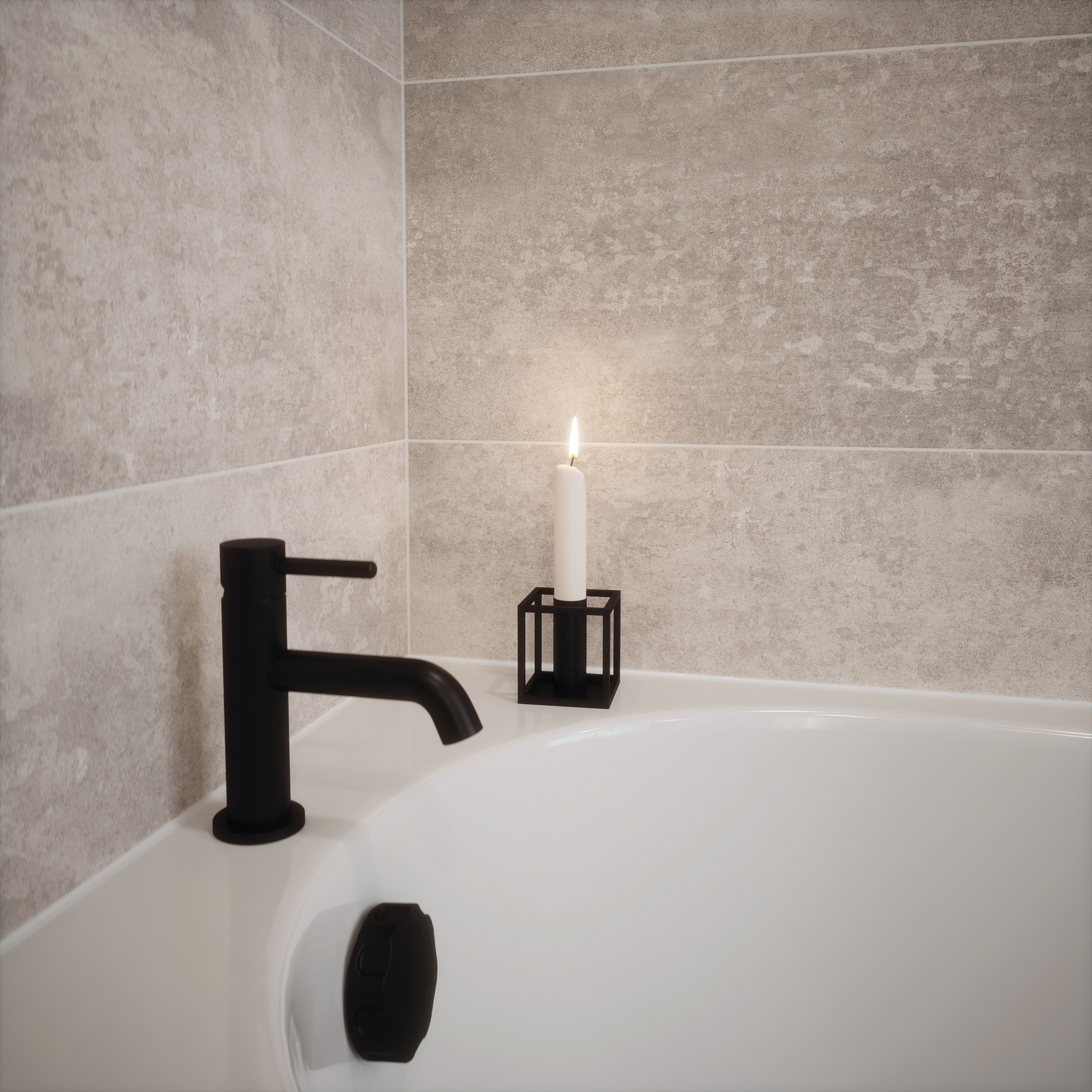 Johnson Tiles Urban concrete Grey Matt Stone effect Ceramic Indoor Wall & floor Tile Sample