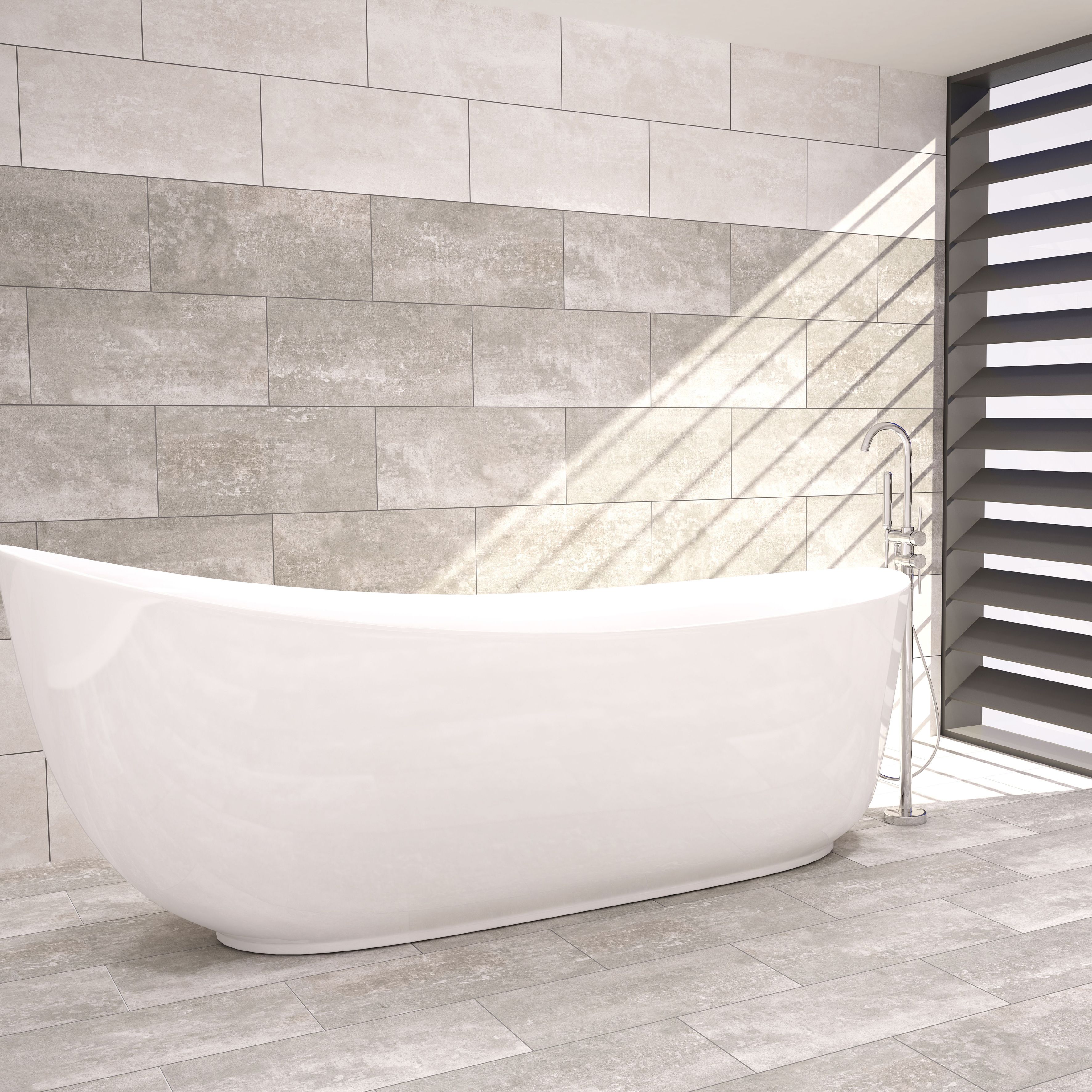 Johnson Tiles Urban concrete Grey Matt Stone effect Ceramic Indoor Wall & floor Tile Sample