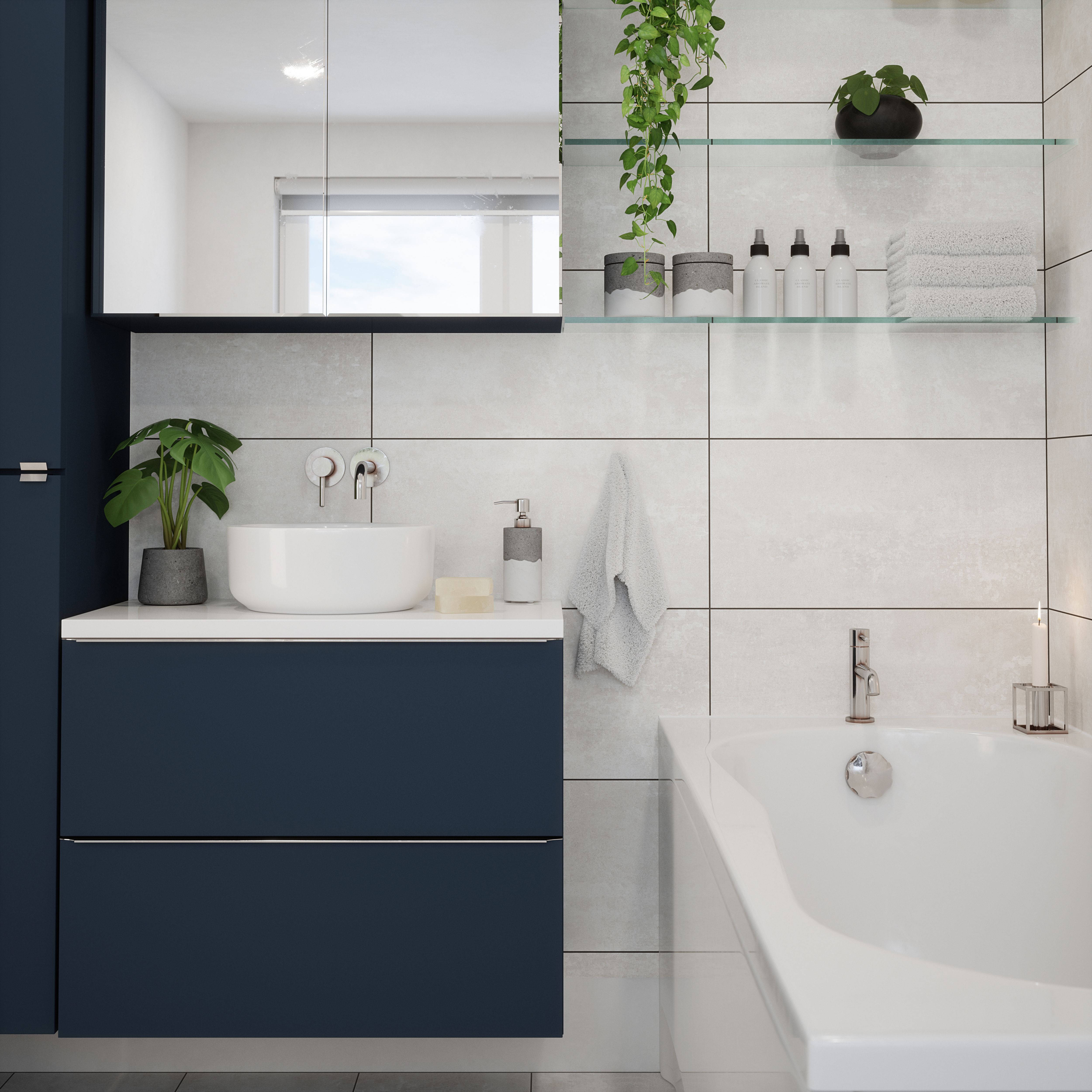 Johnson Tiles Urban concrete White Matt Stone effect Ceramic Indoor Wall & floor Tile Sample