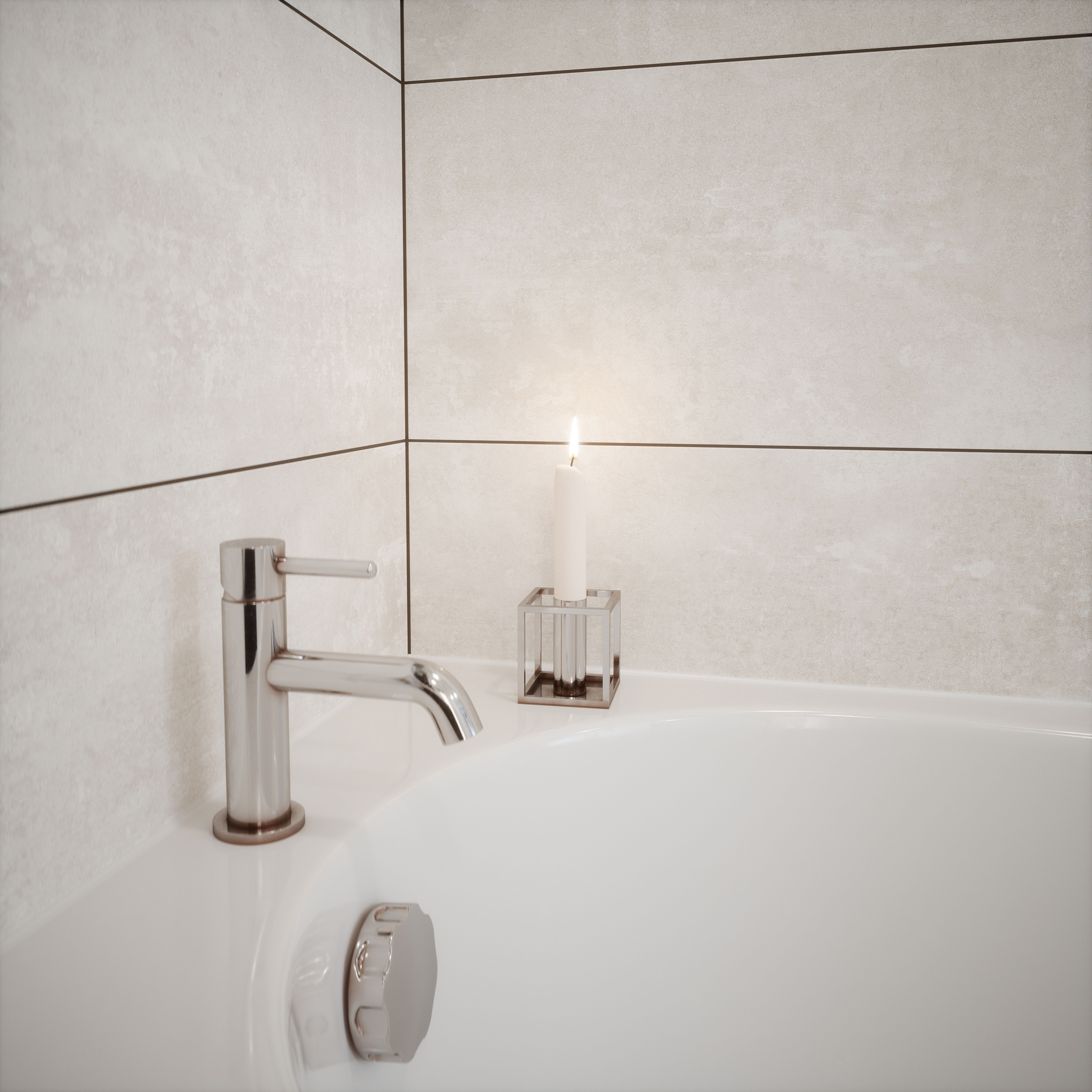 Johnson Tiles Urban concrete White Matt Stone effect Ceramic Indoor Wall & floor Tile Sample