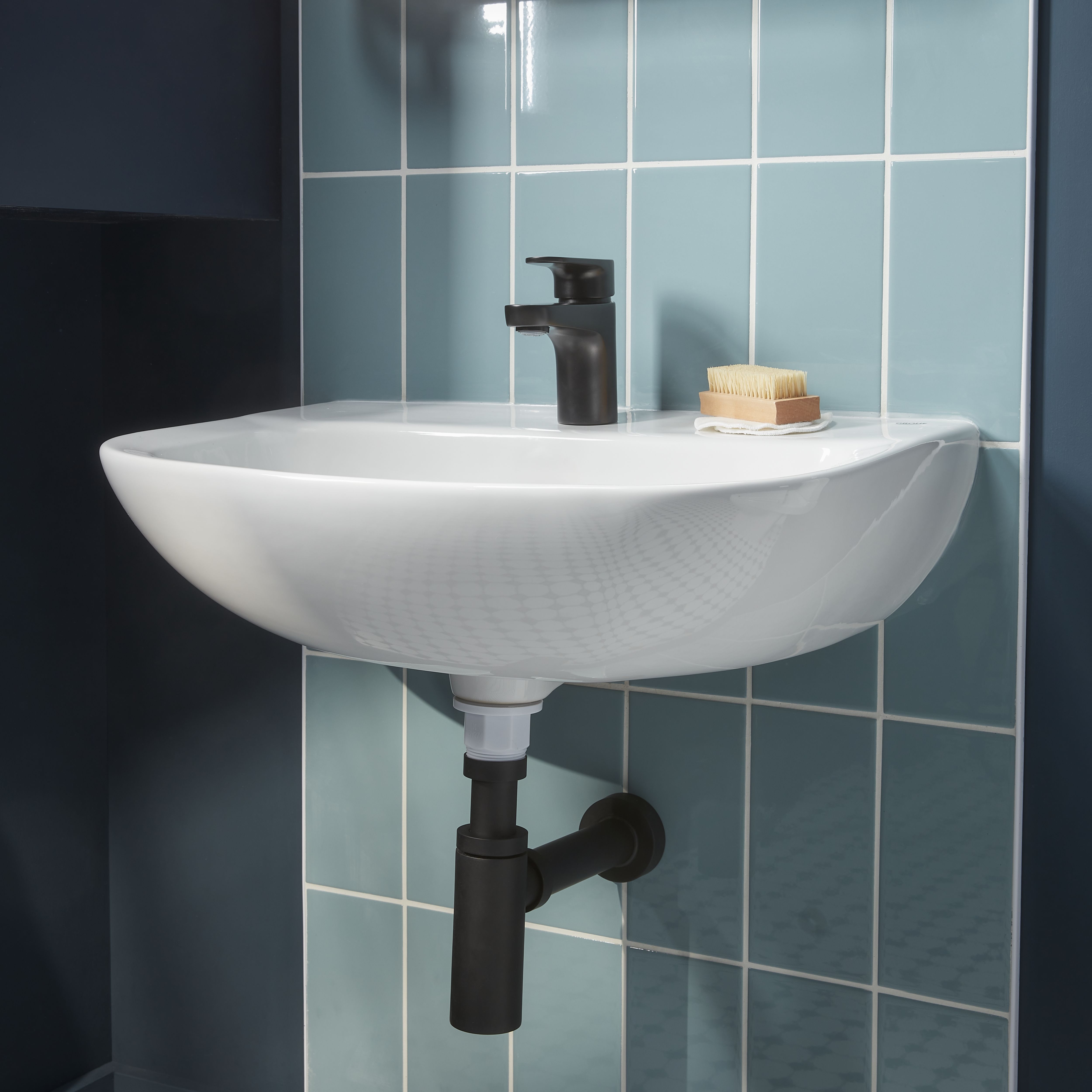 Johnson Tiles Veneto Blue Gloss Ceramic Indoor Wall tile, Pack of 50, (L)200mm (W)100mm