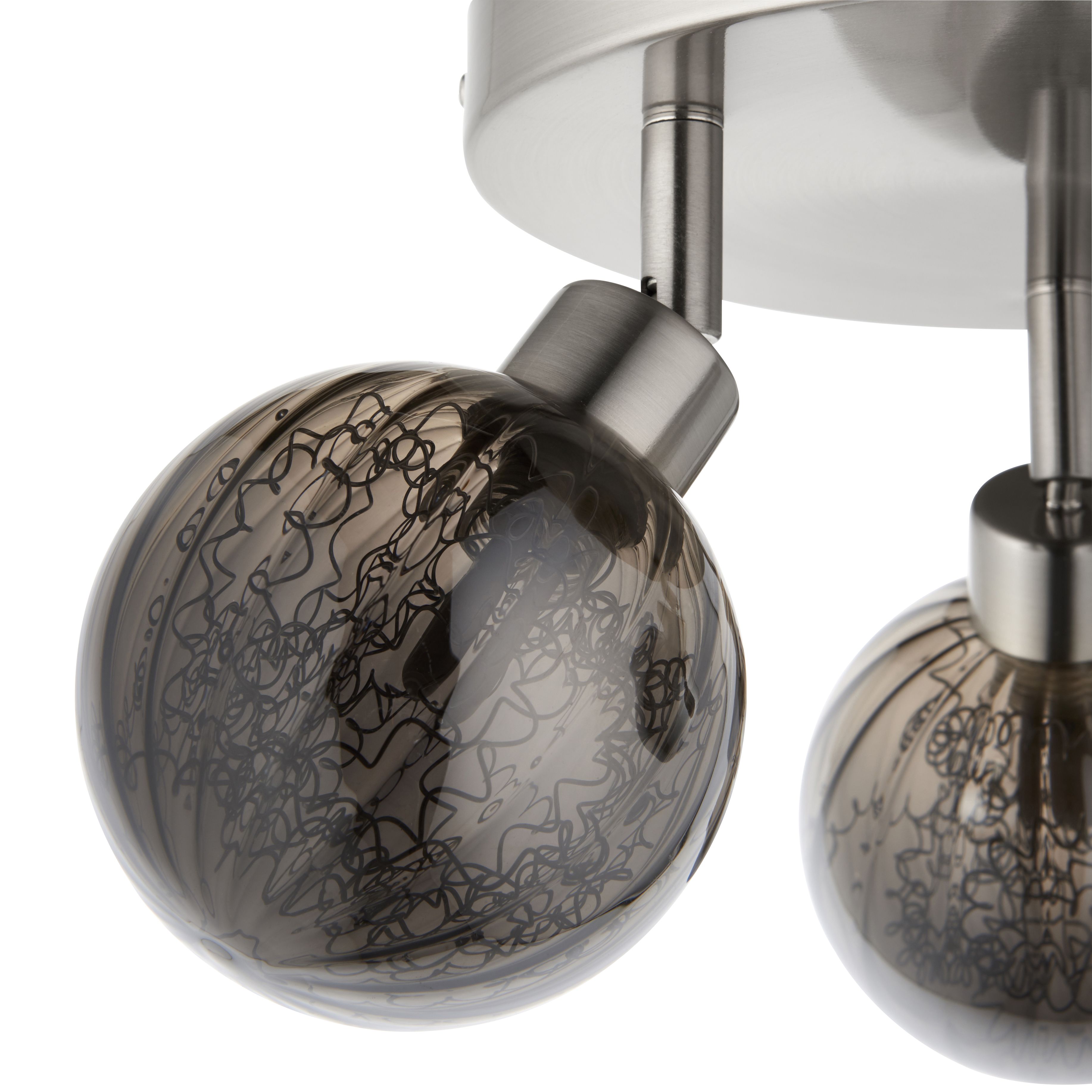 Jola Nickel effect Mains-powered 3 lamp Spotlight