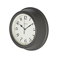 Jones Can Contemporary Grey Quartz Clock