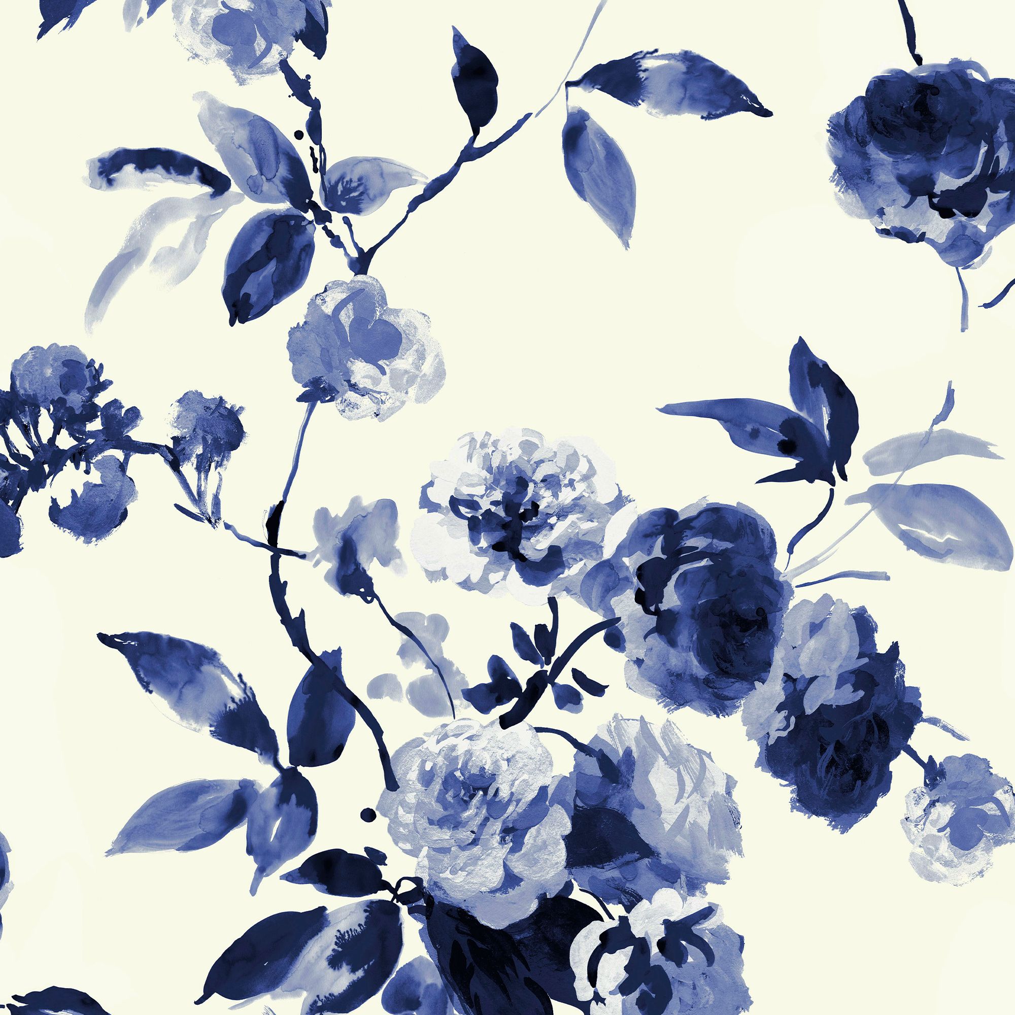 Joules Blue Boho bloom Smooth Wallpaper Sample