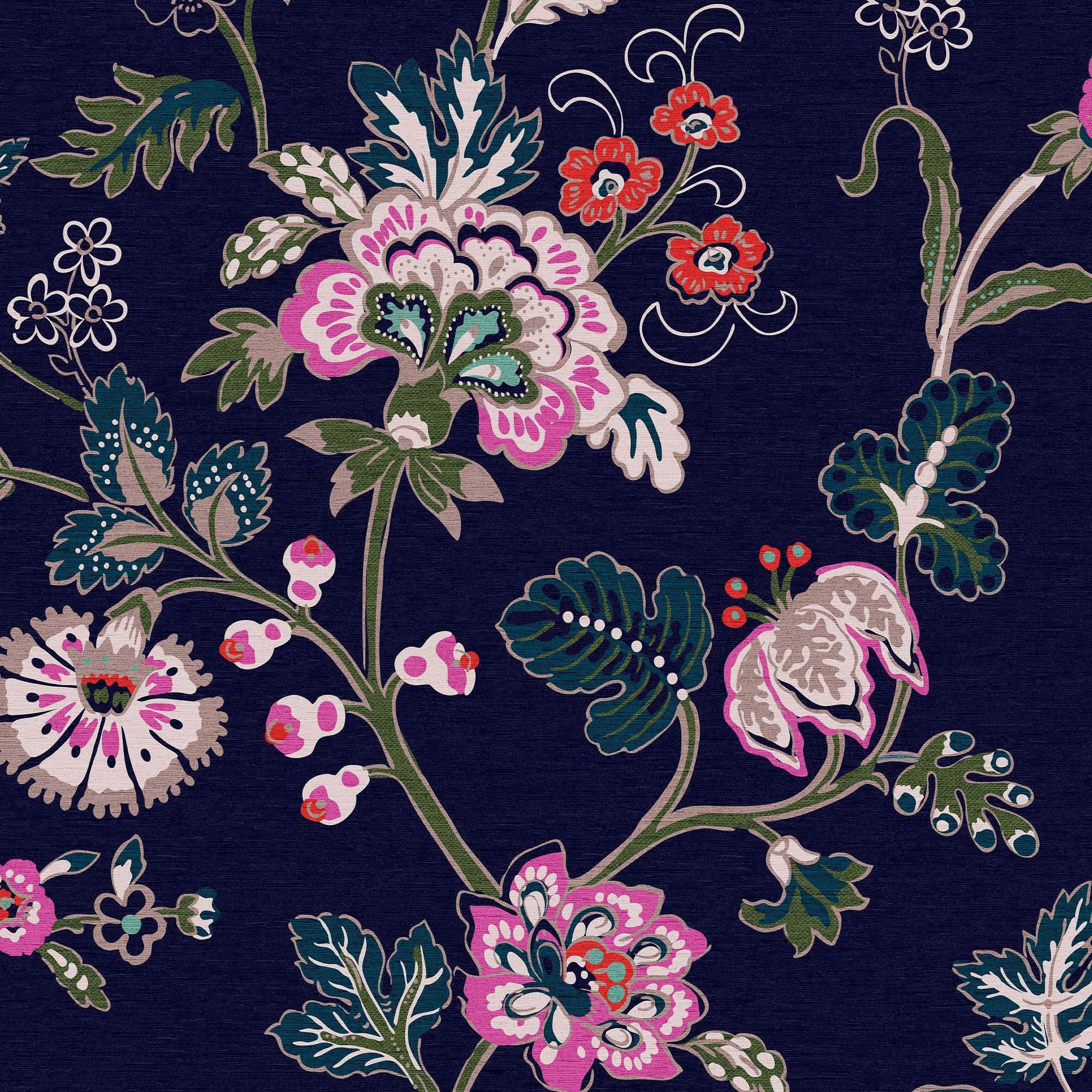 Joules Blue Cottage floral Smooth Wallpaper Sample