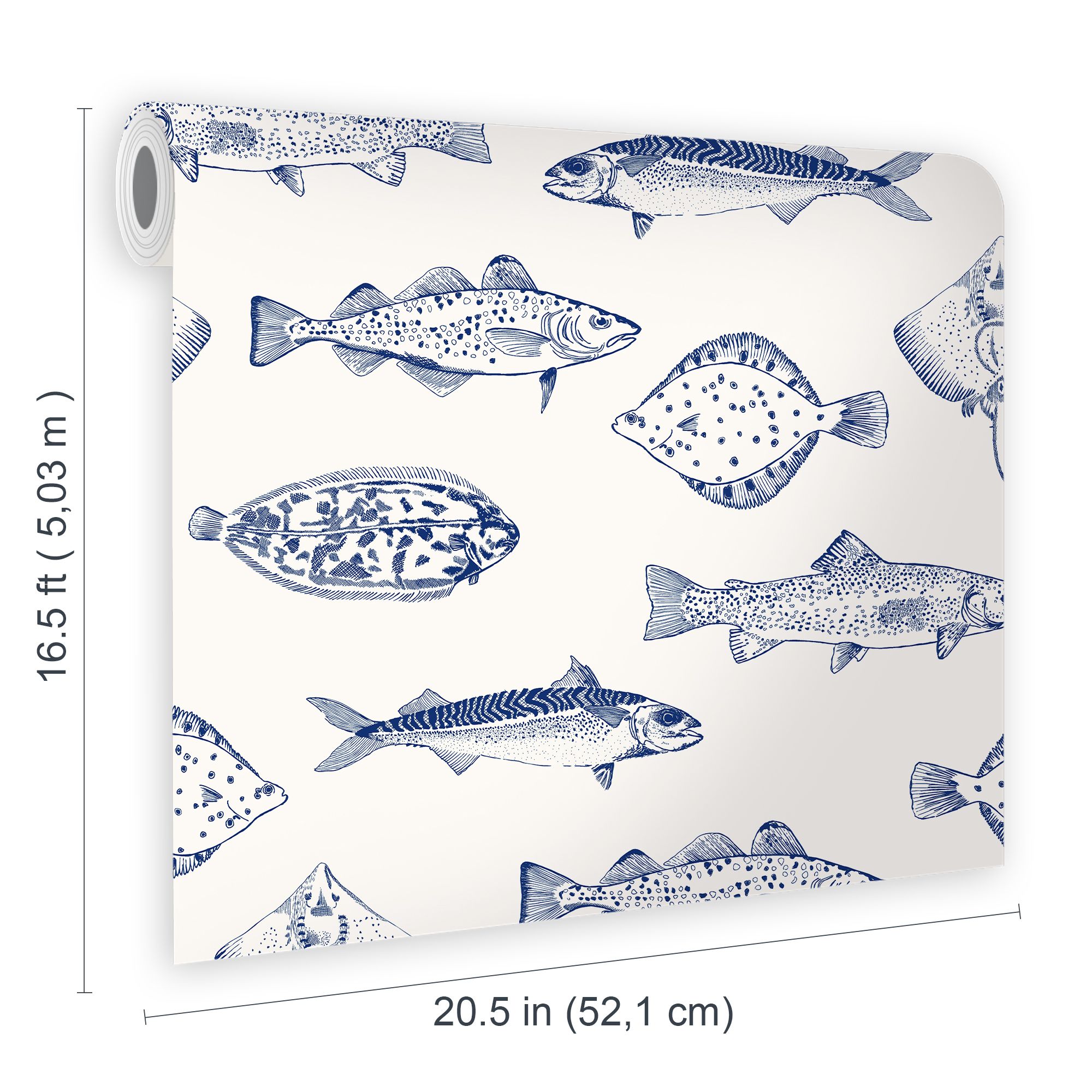 Joules Blue Fish Smooth Wallpaper