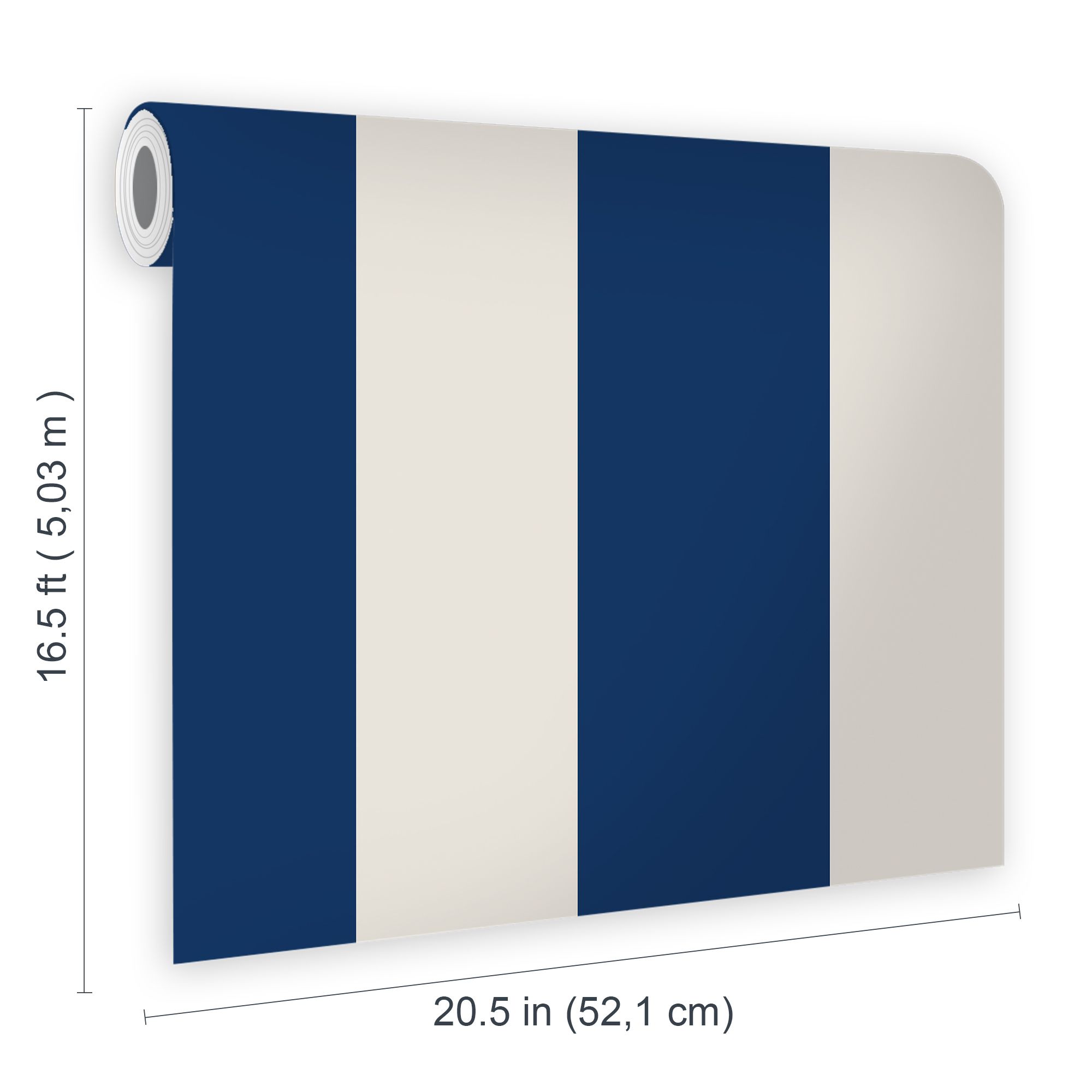 Joules Blue Harborough Stripe Smooth Wallpaper Sample