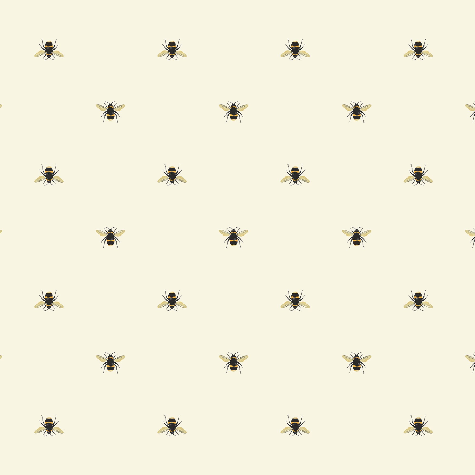 Joules Cream Bee Smooth Wallpaper Sample