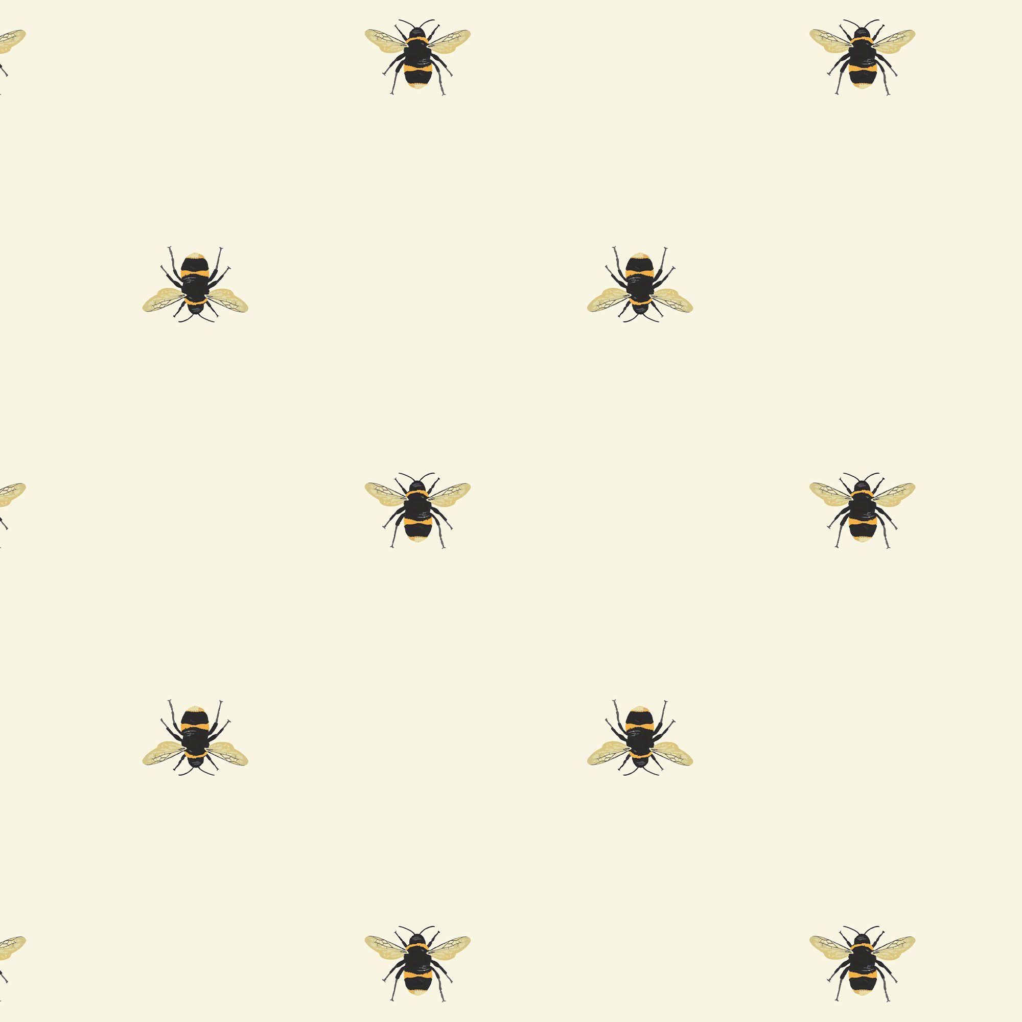 Joules Cream Bee Smooth Wallpaper Sample