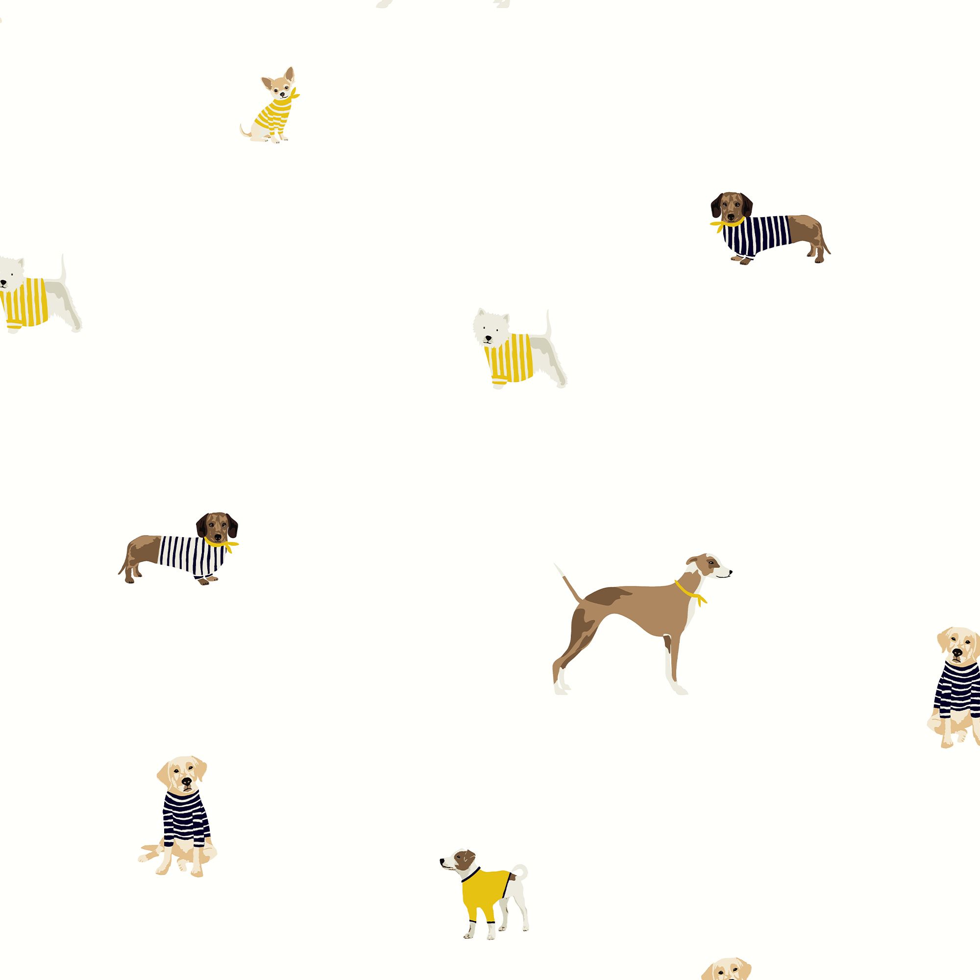 Joules Cream Harbour dog Smooth Wallpaper Sample