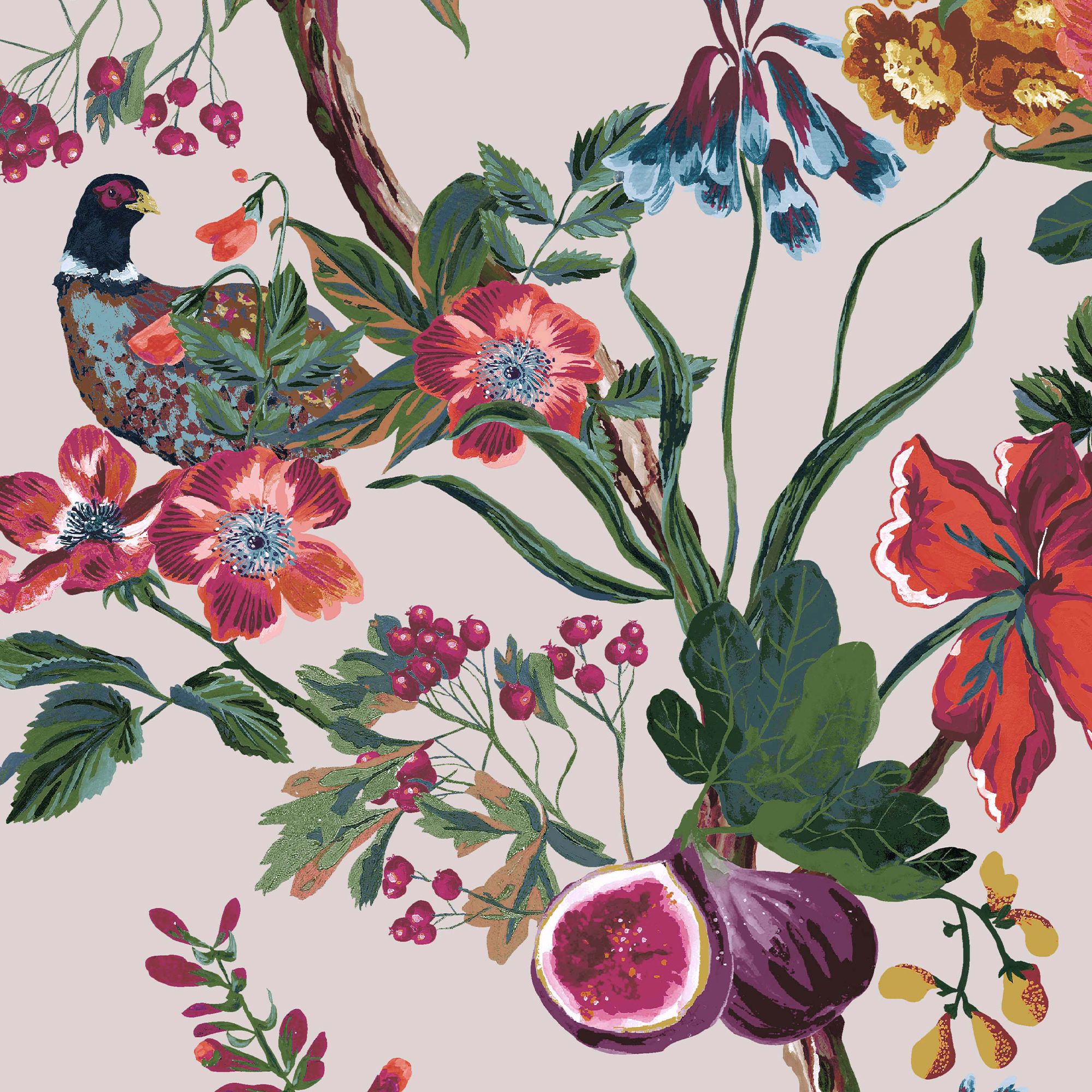Joules Multicolour Floral forest Smooth Wallpaper Sample