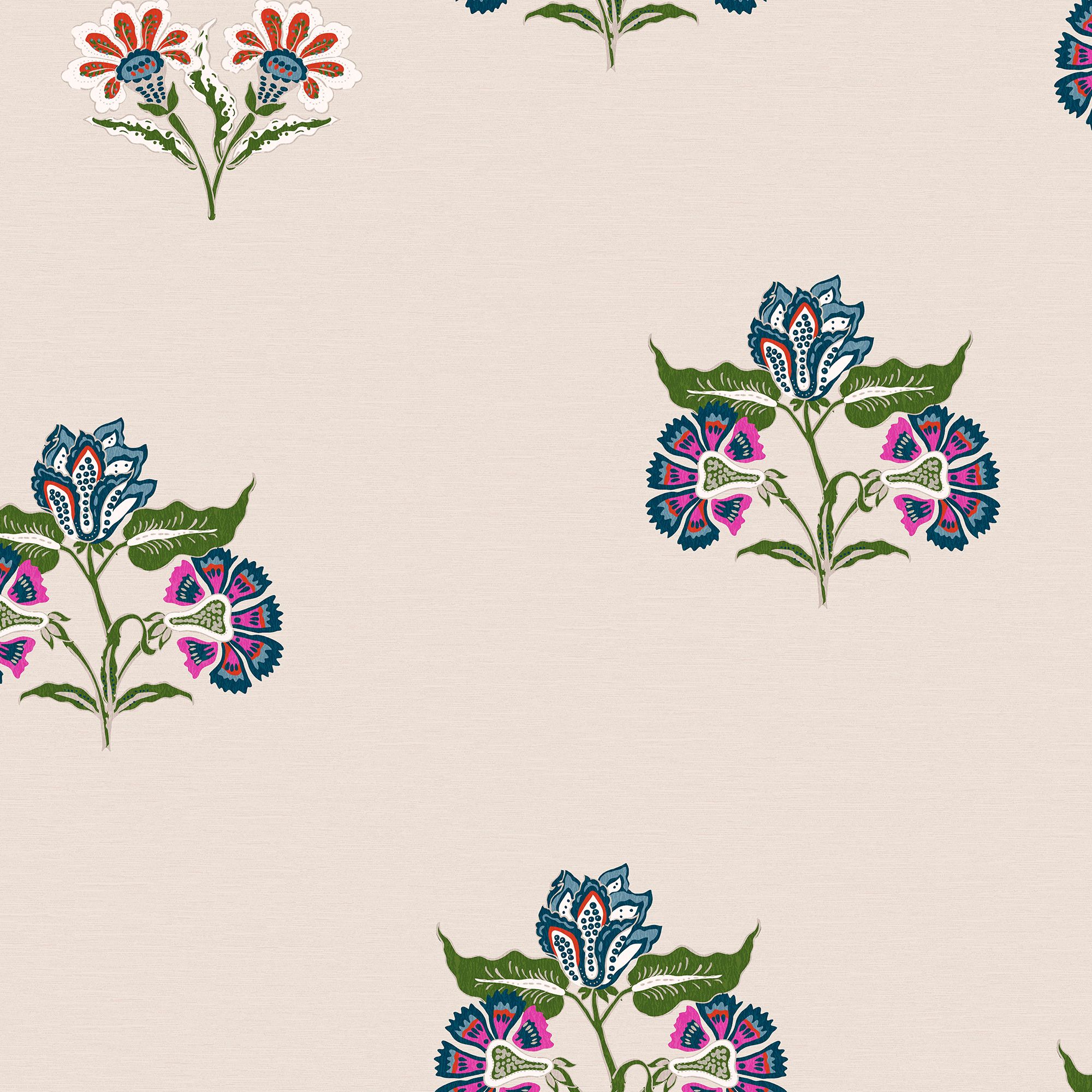 Joules Multicolour Floral Smooth Wallpaper Sample