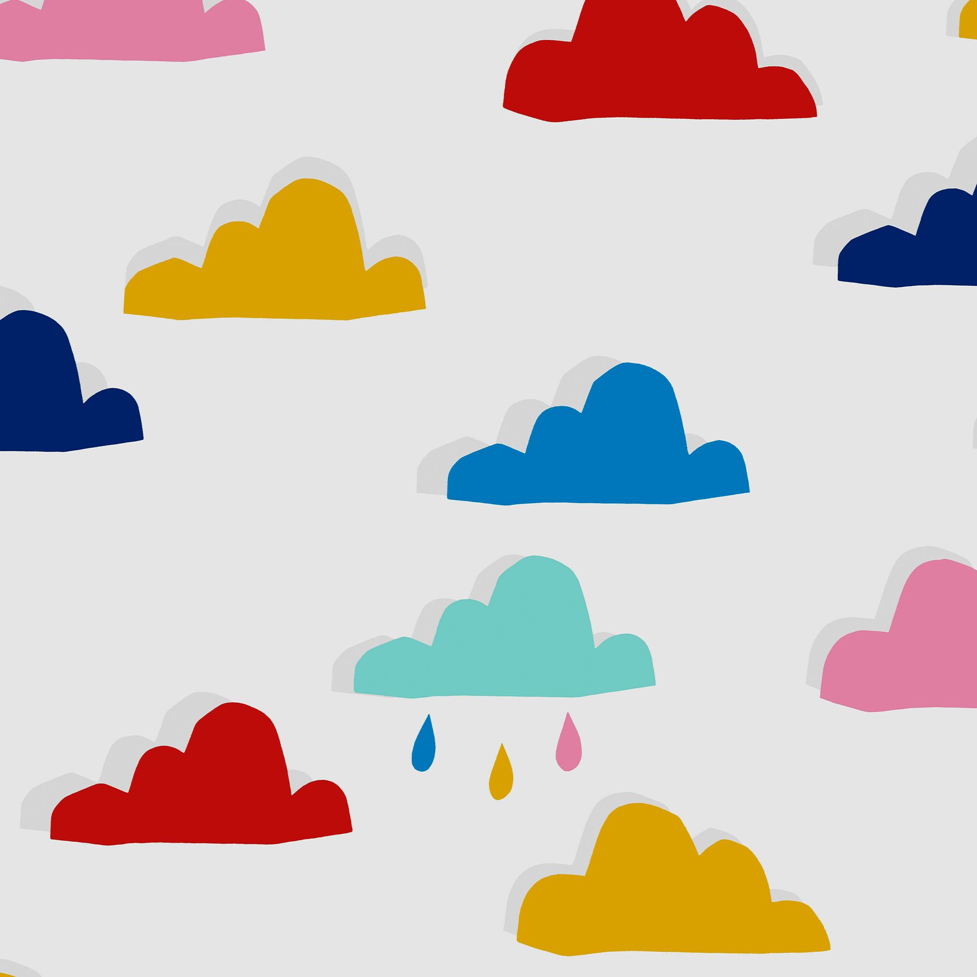 Joules Multicolour Rainbow cloud Smooth Wallpaper Sample