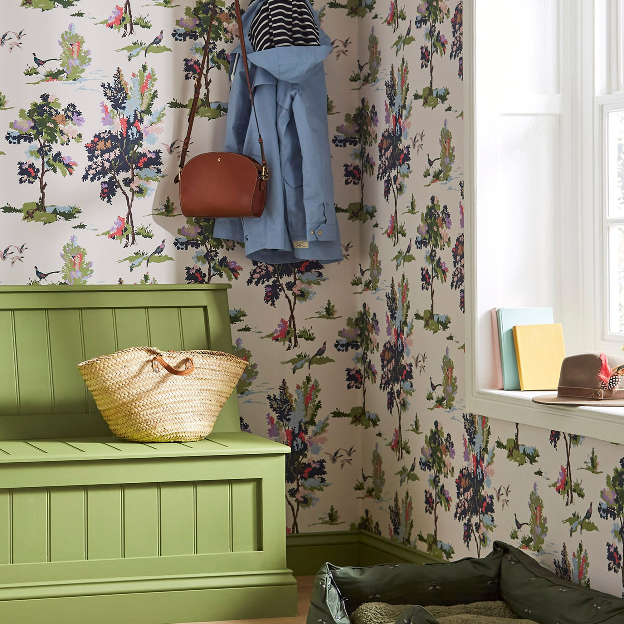 Joules Multicolour Woodland Smooth Wallpaper Sample