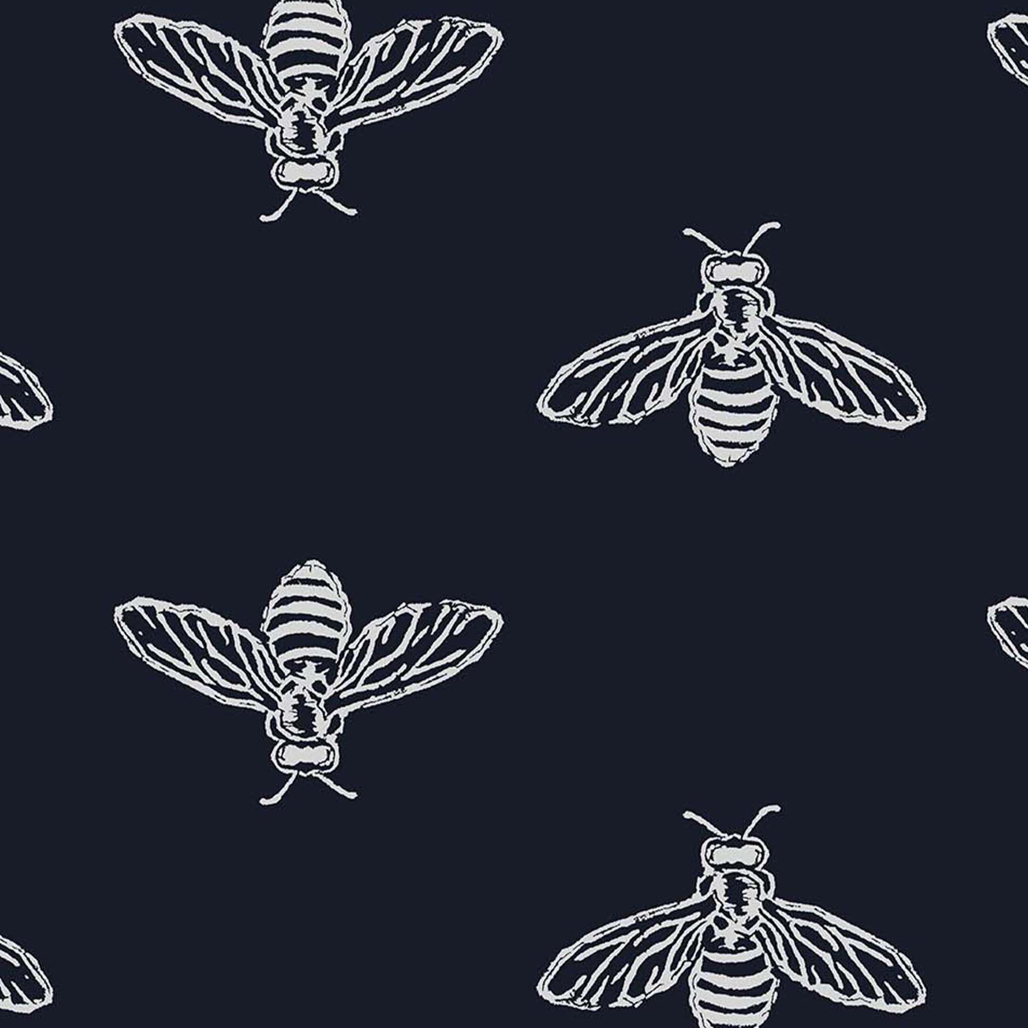Joules Navy Bee Smooth Wallpaper