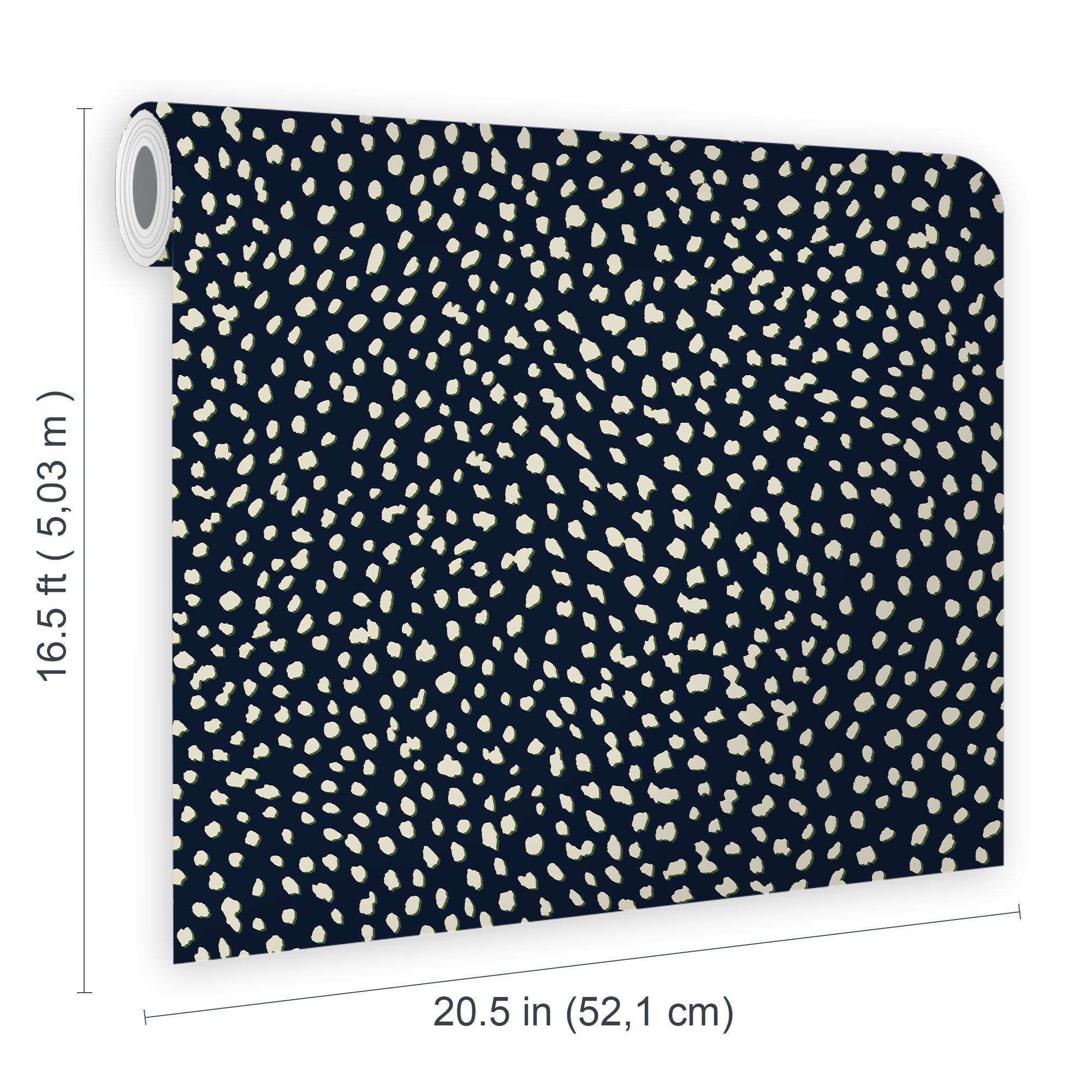 Joules Navy Ditsy dot Smooth Wallpaper Sample