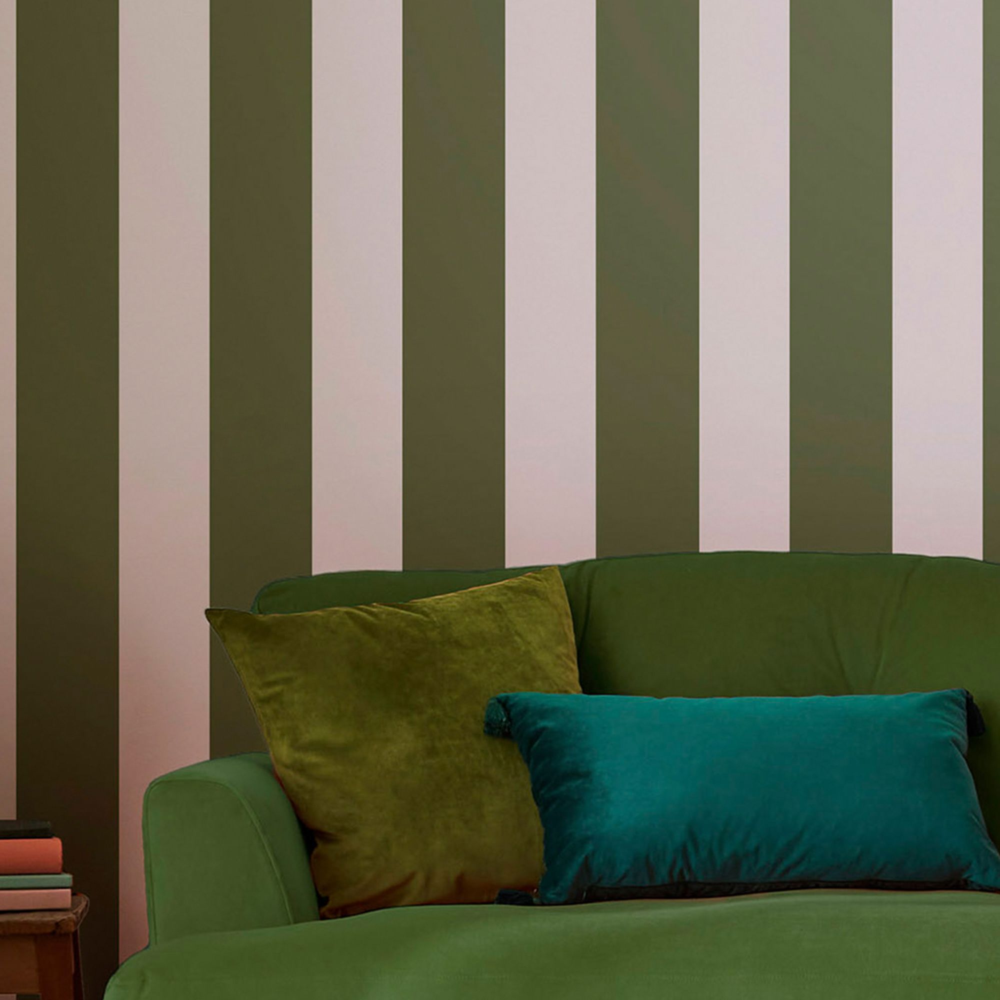 Joules Olive Harborough stripe Smooth Wallpaper