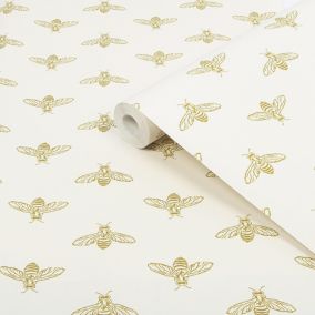 Joules Yellow Bee Smooth Wallpaper Sample