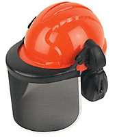 JSP Orange & black Forestry helmet with Ear defenders & visor