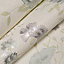 Julien MacDonald Exotica Duck egg & lilac Glitter effect Floral & birds Textured Wallpaper Sample