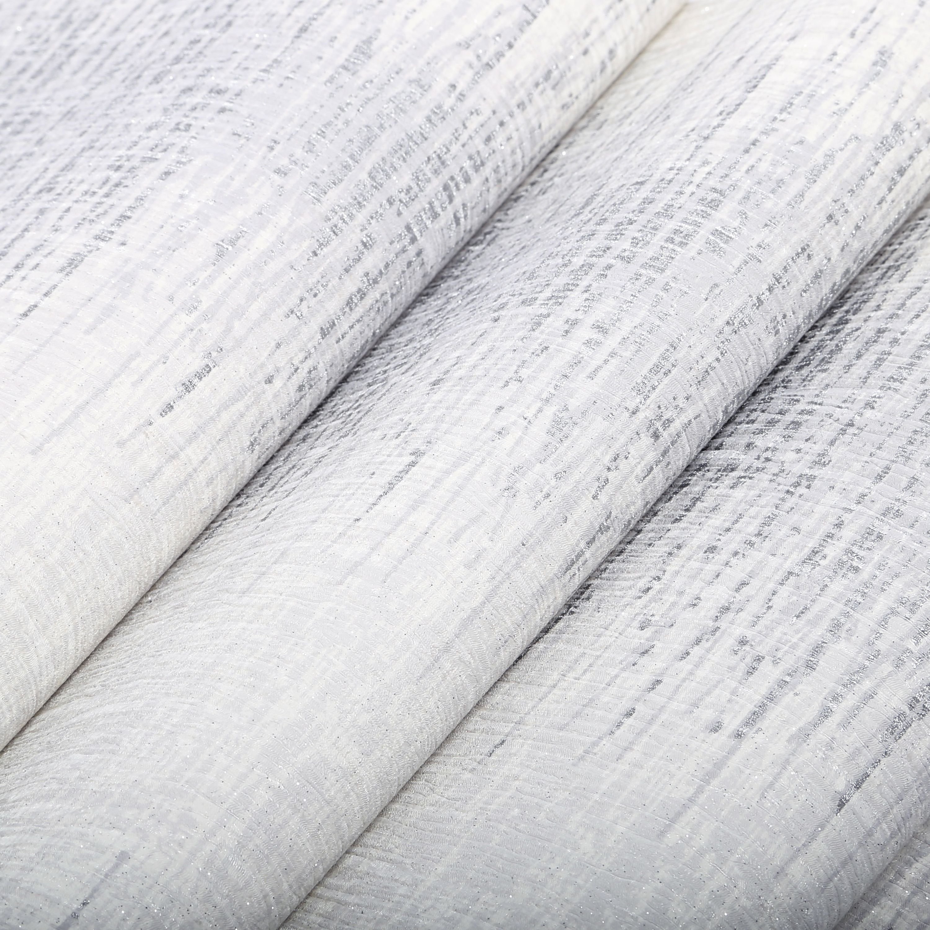 Julien MacDonald Illusion Silver glitter effect Striped Embossed Wallpaper Sample
