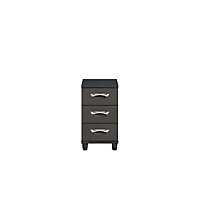 Juno Textured Black & graphite 3 Drawer Chest of drawers (H)710mm (W)400mm (D)420mm