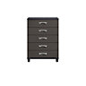 Juno Textured Black & graphite 5 Drawer Chest of drawers (H)1100mm (W)800mm (D)420mm