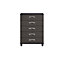 Juno Textured Black & graphite 5 Drawer Chest of drawers (H)1100mm (W)800mm (D)420mm