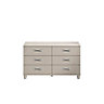 Juno Textured Cashmere elm effect 6 Drawer Chest of drawers (H)710mm (W)1200mm (D)420mm
