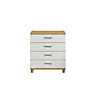 Juno Textured White oak effect 4 Drawer Chest of drawers (H)910mm (W)800mm (D)420mm