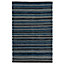 Kaia Striped Black & blue Rug 170cmx120cm