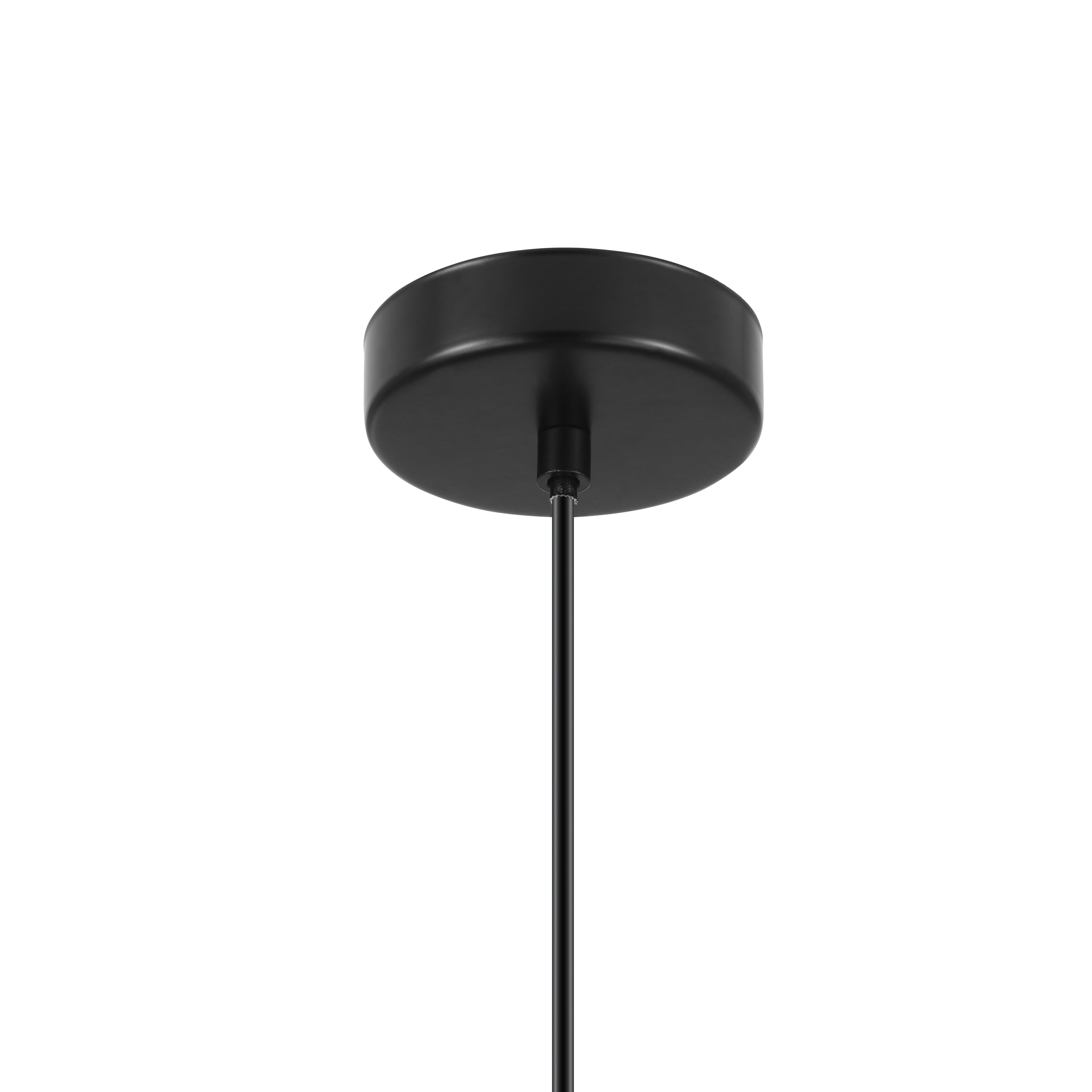 Kaitains Matt Black Pendant ceiling light, (Dia)200mm