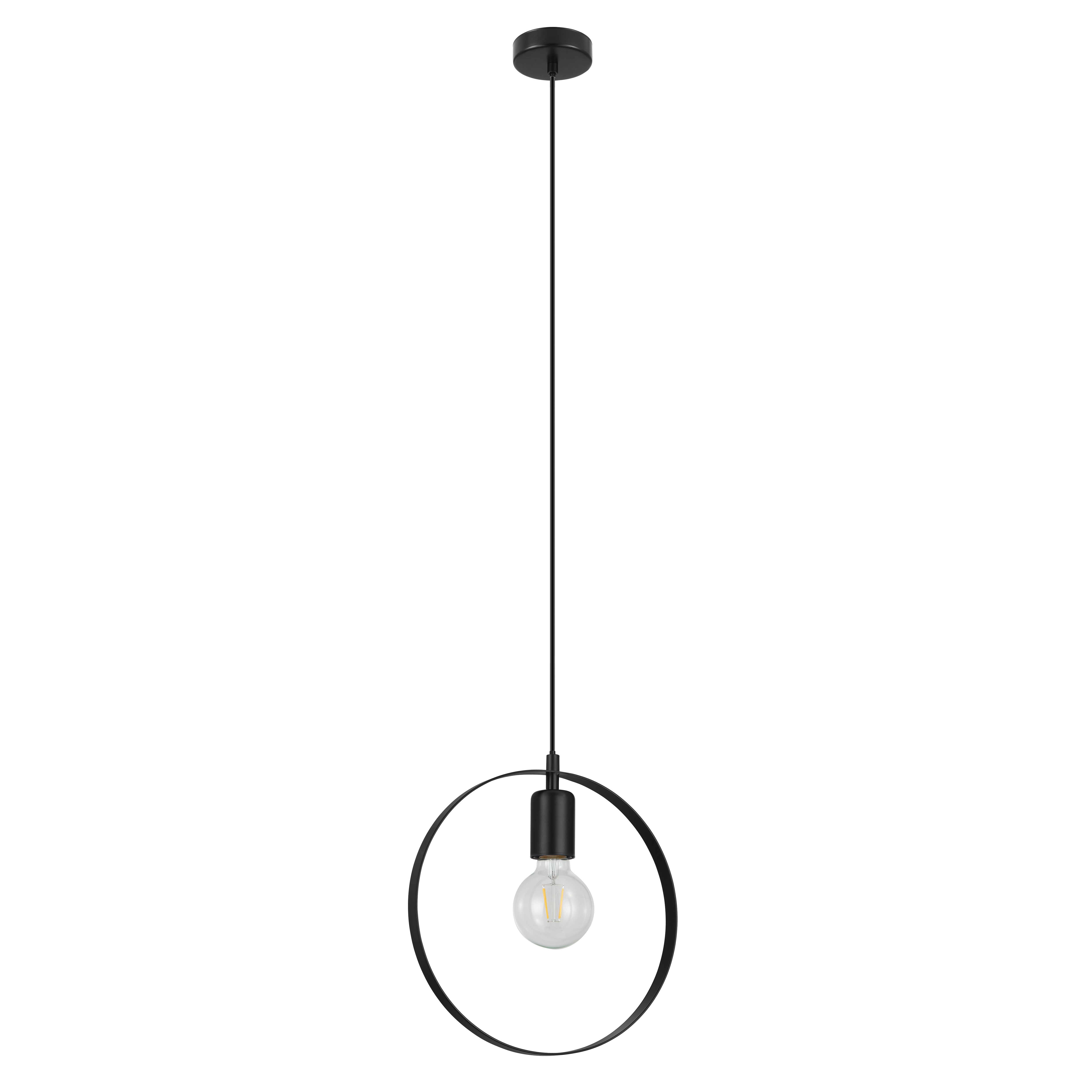 Kaitains Matt Black Pendant ceiling light, (Dia)280mm