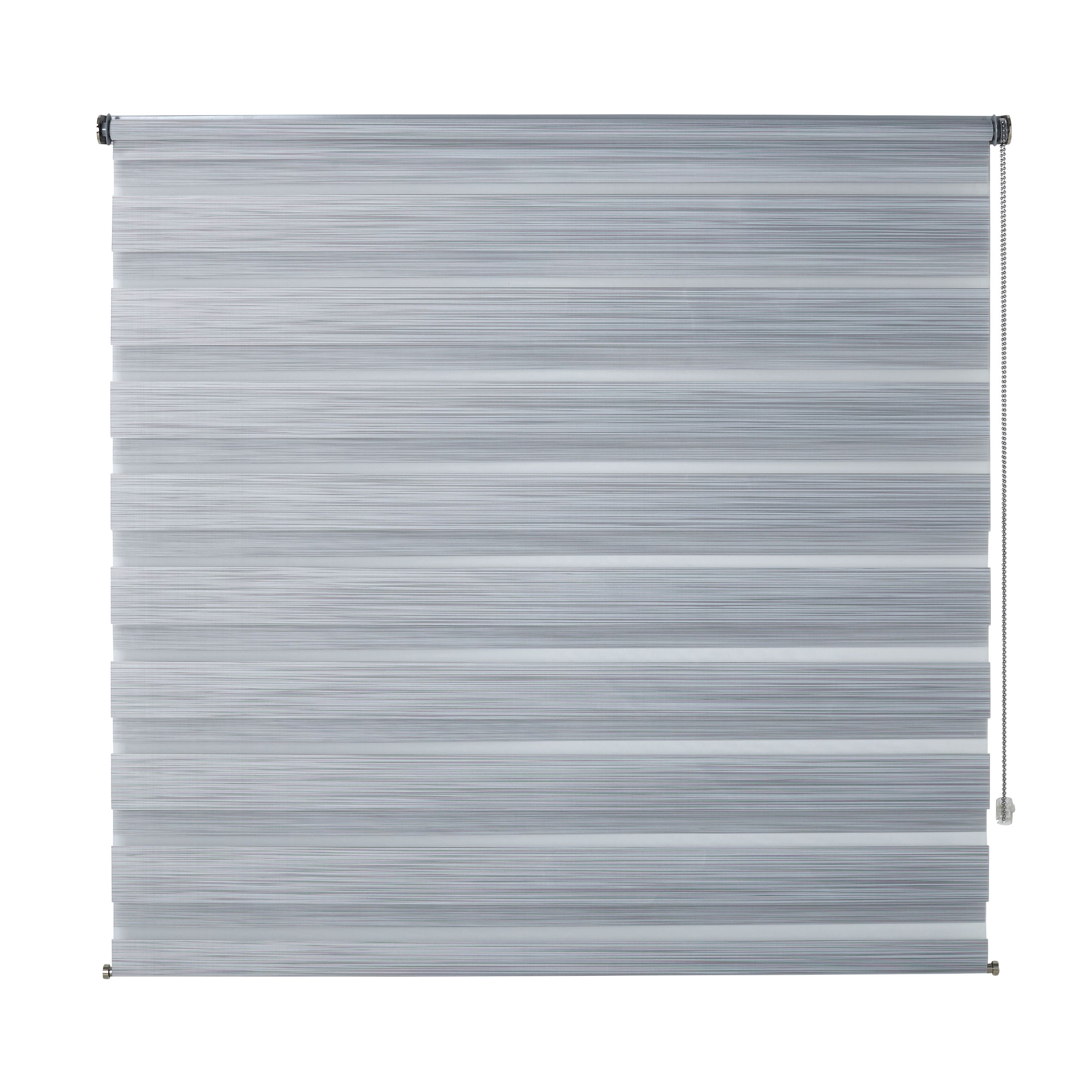 Kala Corded Grey Striped Day & night Roller blind (W)120cm (L)180cm