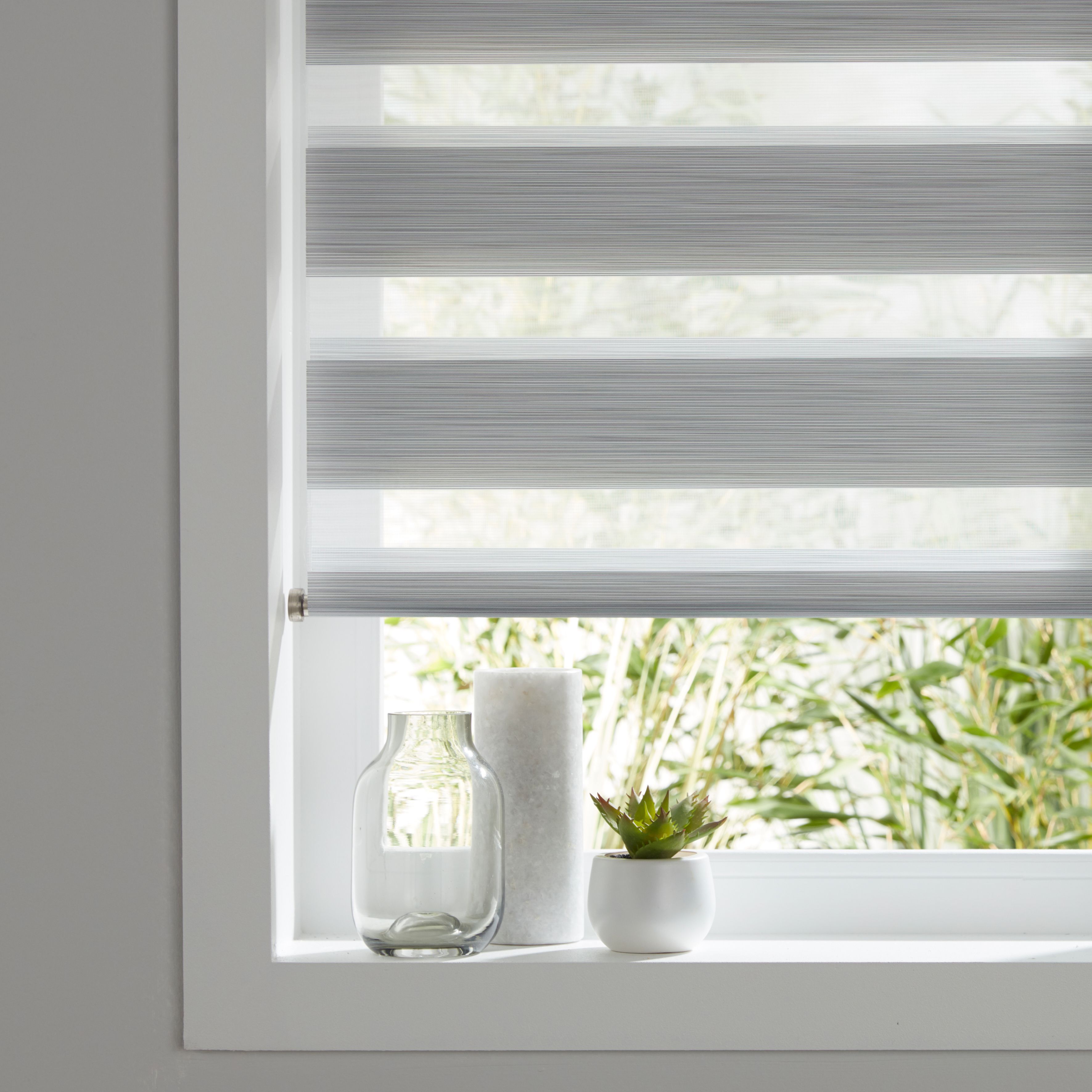 Kala Corded Grey Striped Day & night Roller blind (W)90cm (L)180cm