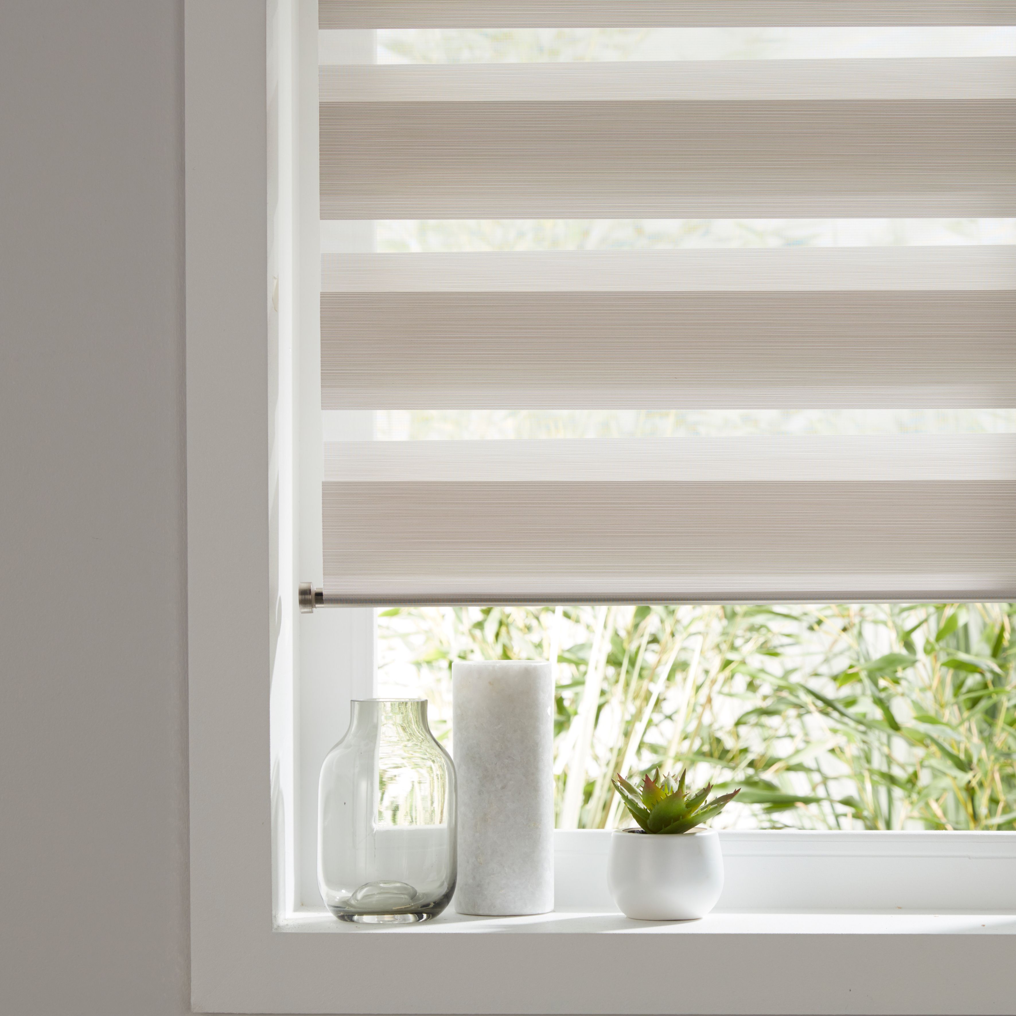 Kala Corded Natural Striped Day & night Roller blind (W)160cm (L)180cm