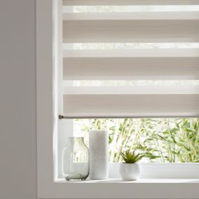 Kala Corded Natural Striped Day & night Roller blind (W)180cm (L)180cm