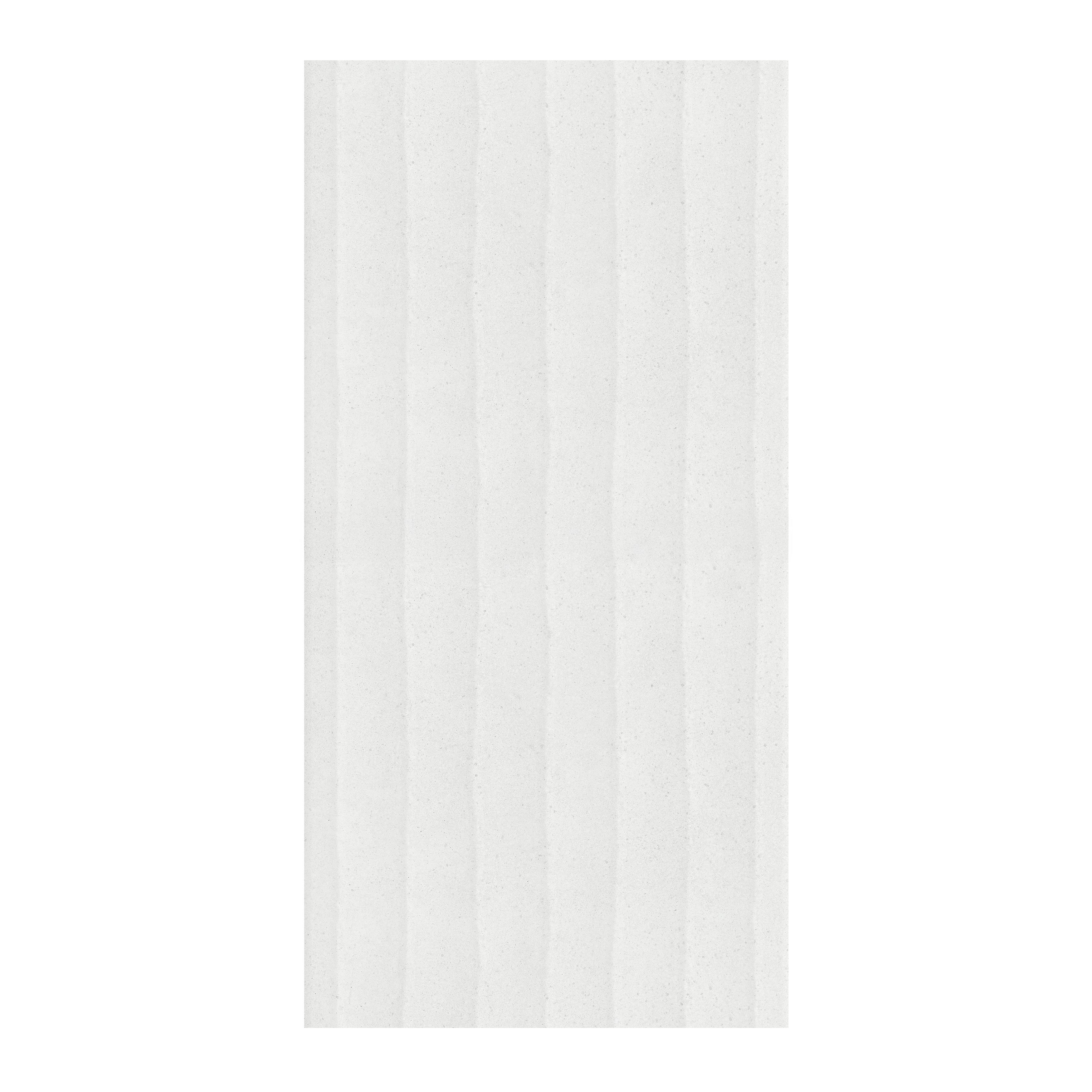Kale Capri White Matt Decor Limestone effect Embossed Ceramic Indoor Wall Tile Sample