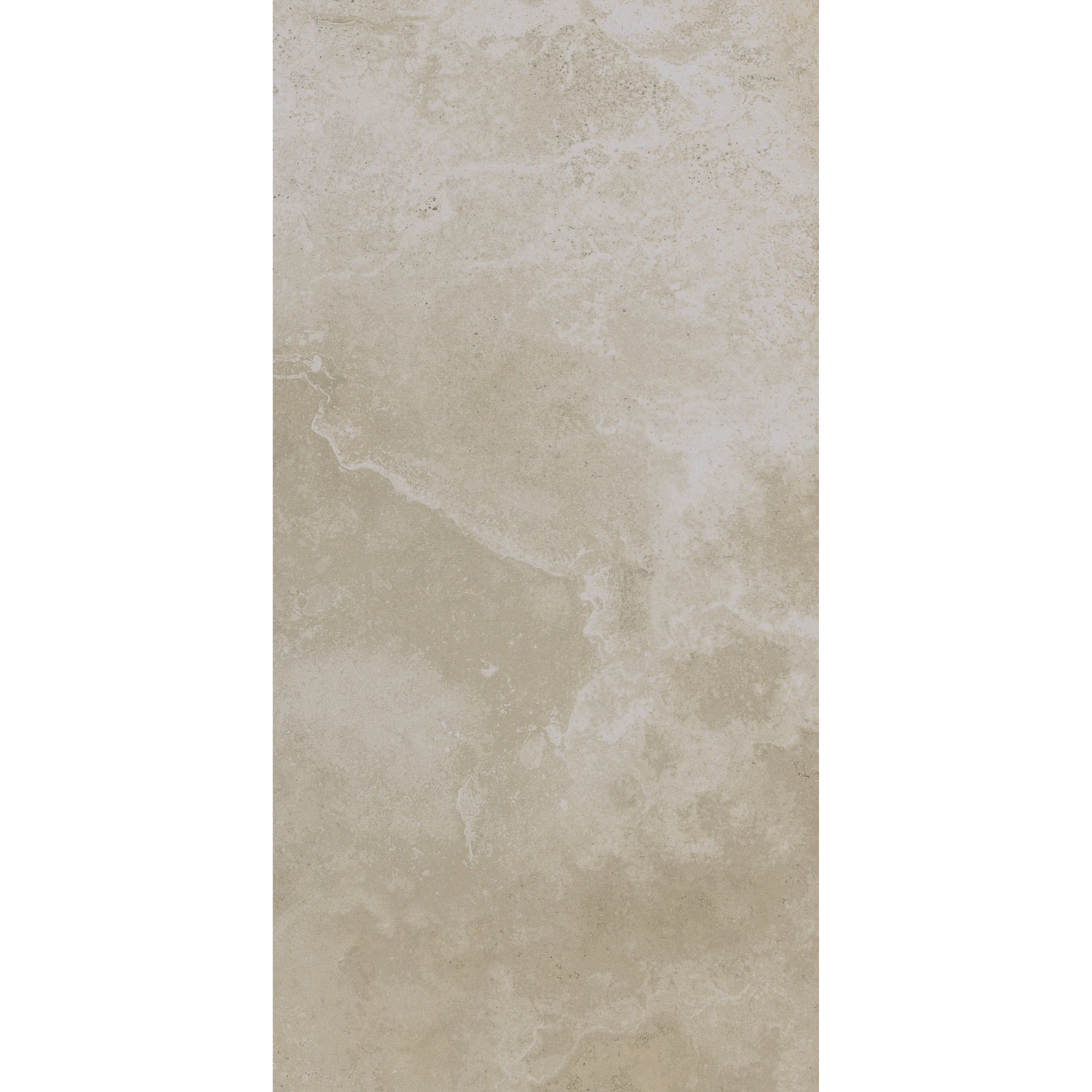 Kale Travertine Beige Matt Natural Stone effect Porcelain Indoor Wall & floor Tile, Pack of 6, (L)600mm (W)300mm