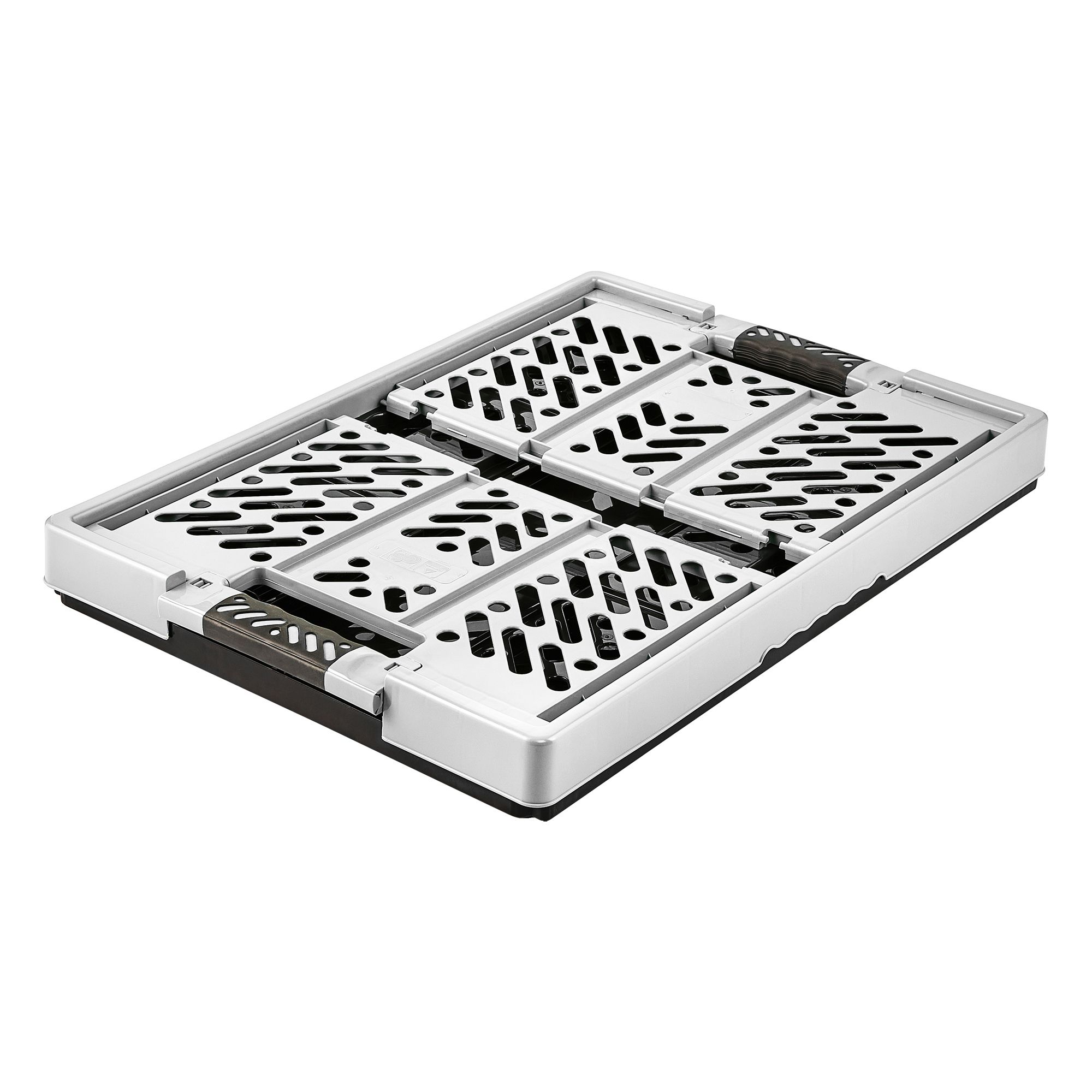 Keeeper Tough Light grey Plastic Large Foldable Storage crate (H)37cm (W)28cm (D)54cm