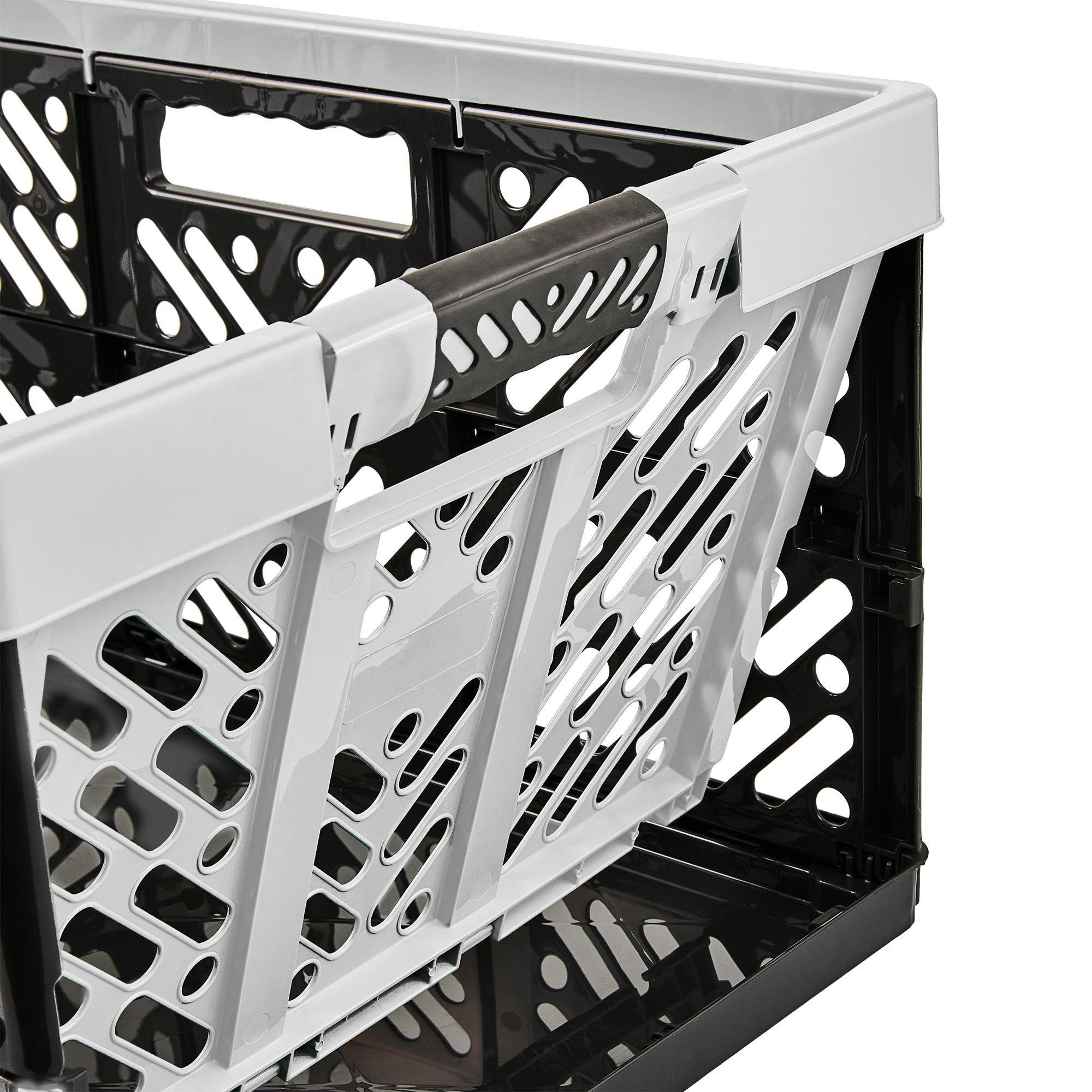 Keeeper Tough Light grey Plastic Large Foldable Storage crate (H)37cm (W)28cm (D)54cm