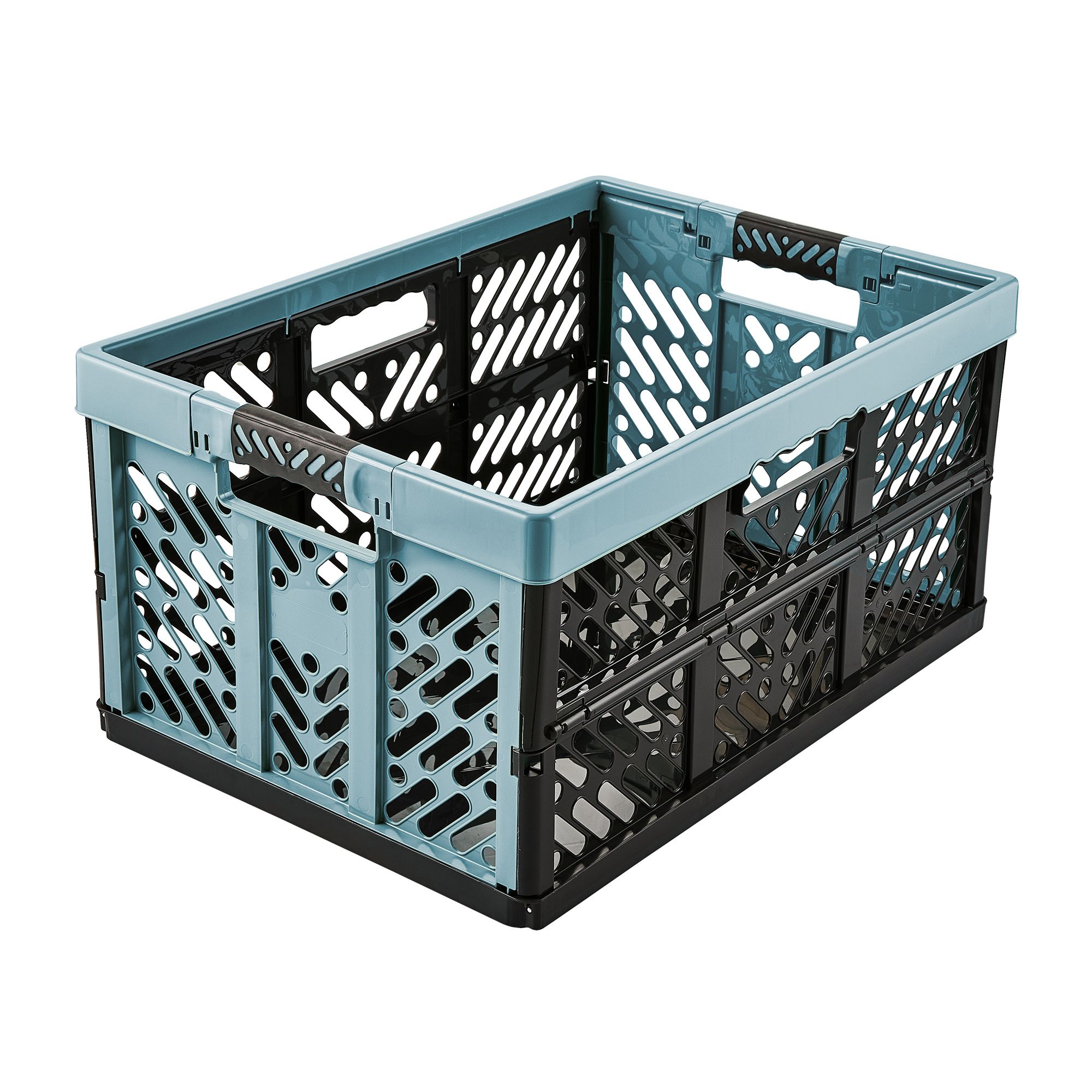 Keeeper Tough Nordic blue Plastic Large Foldable Storage crate (H)37cm (W)28cm (D)54cm